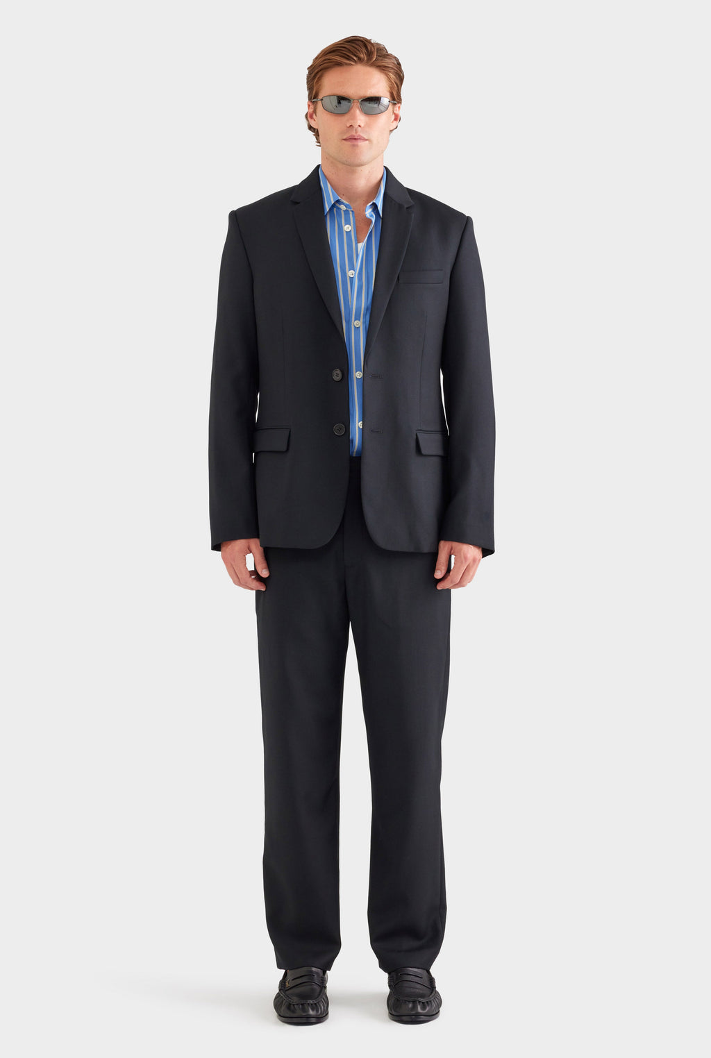 Tailored Wool Suit Jacket - Black