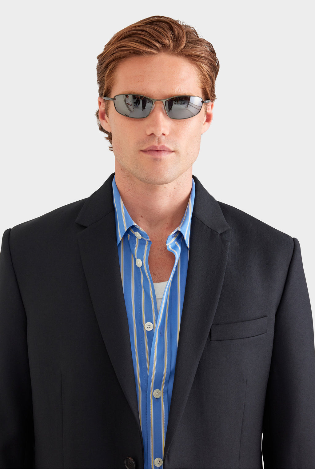 Tailored Wool Suit Jacket - Black