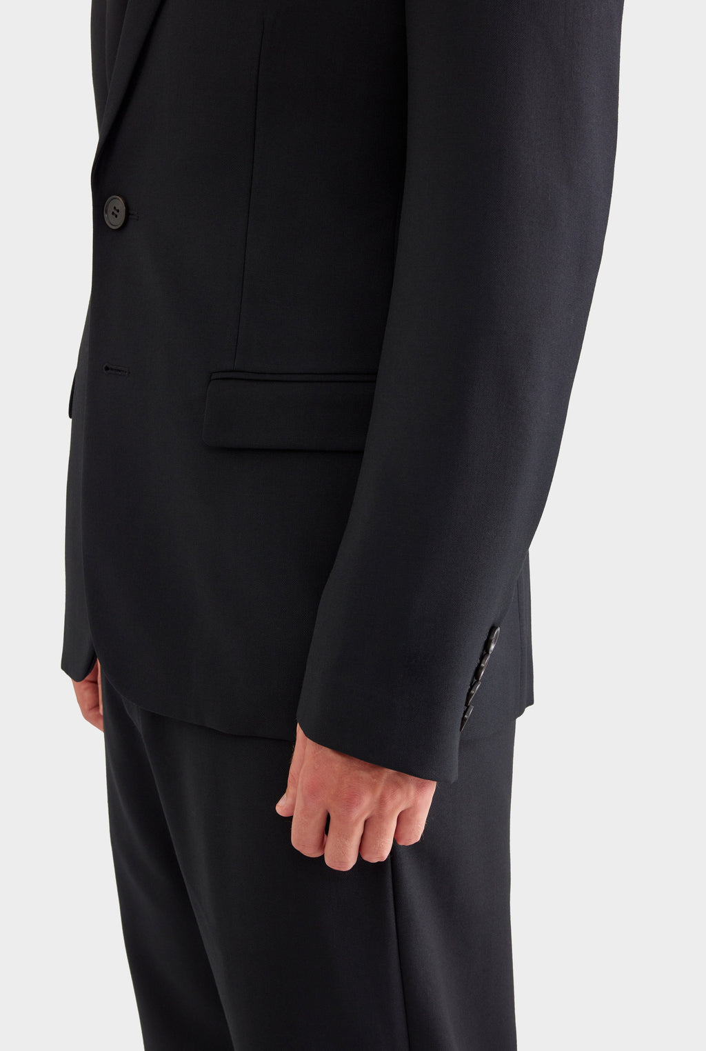 Tailored Wool Suit Jacket - Black