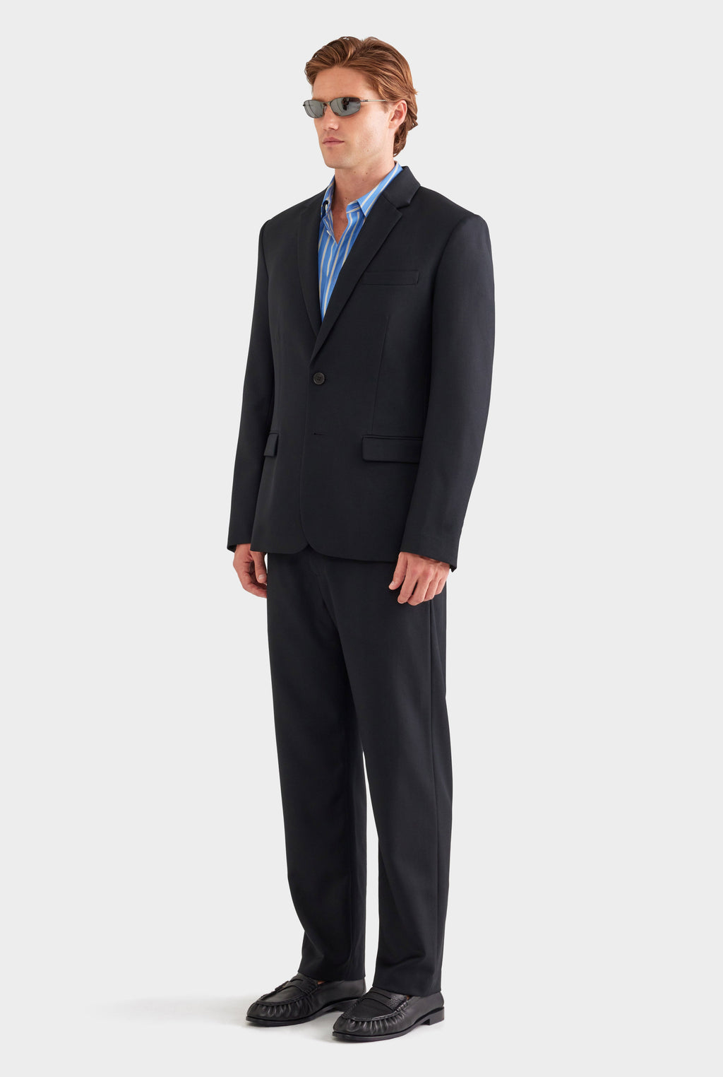 Tailored Wool Suit Jacket - Black