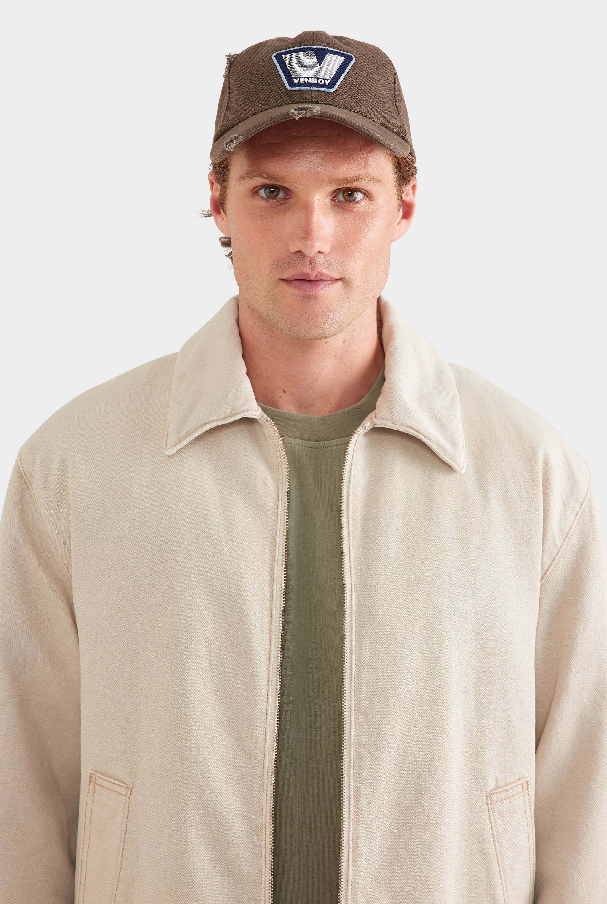 Pigment Dyed Denim Wadded Jacket - Washed Stone