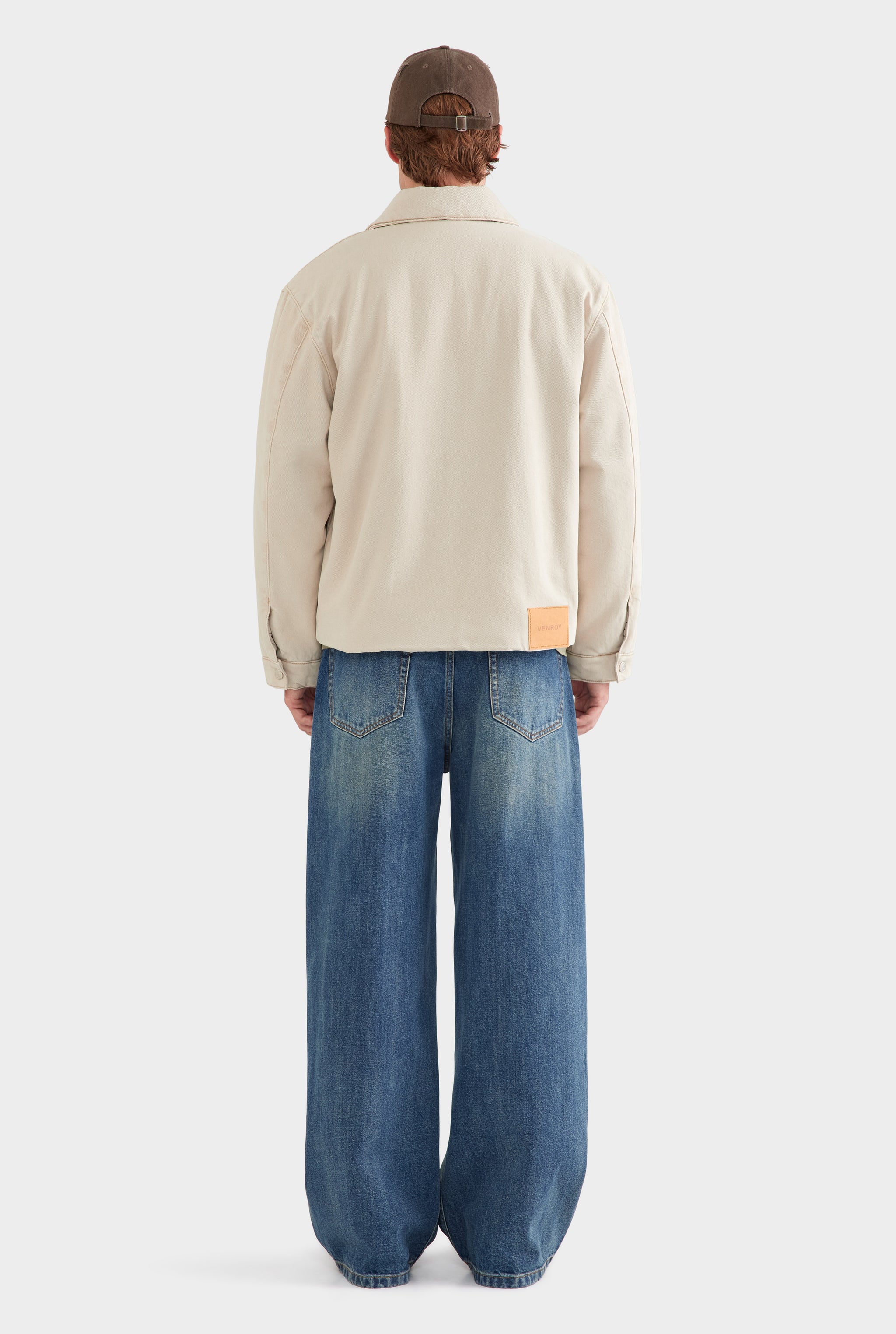 Pigment Dyed Denim Wadded Jacket - Washed Stone