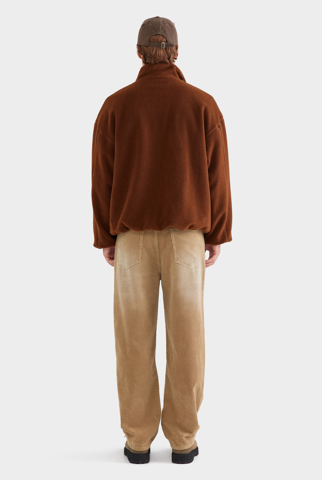 Reversible Fleece Zip Through Jacket - Brown