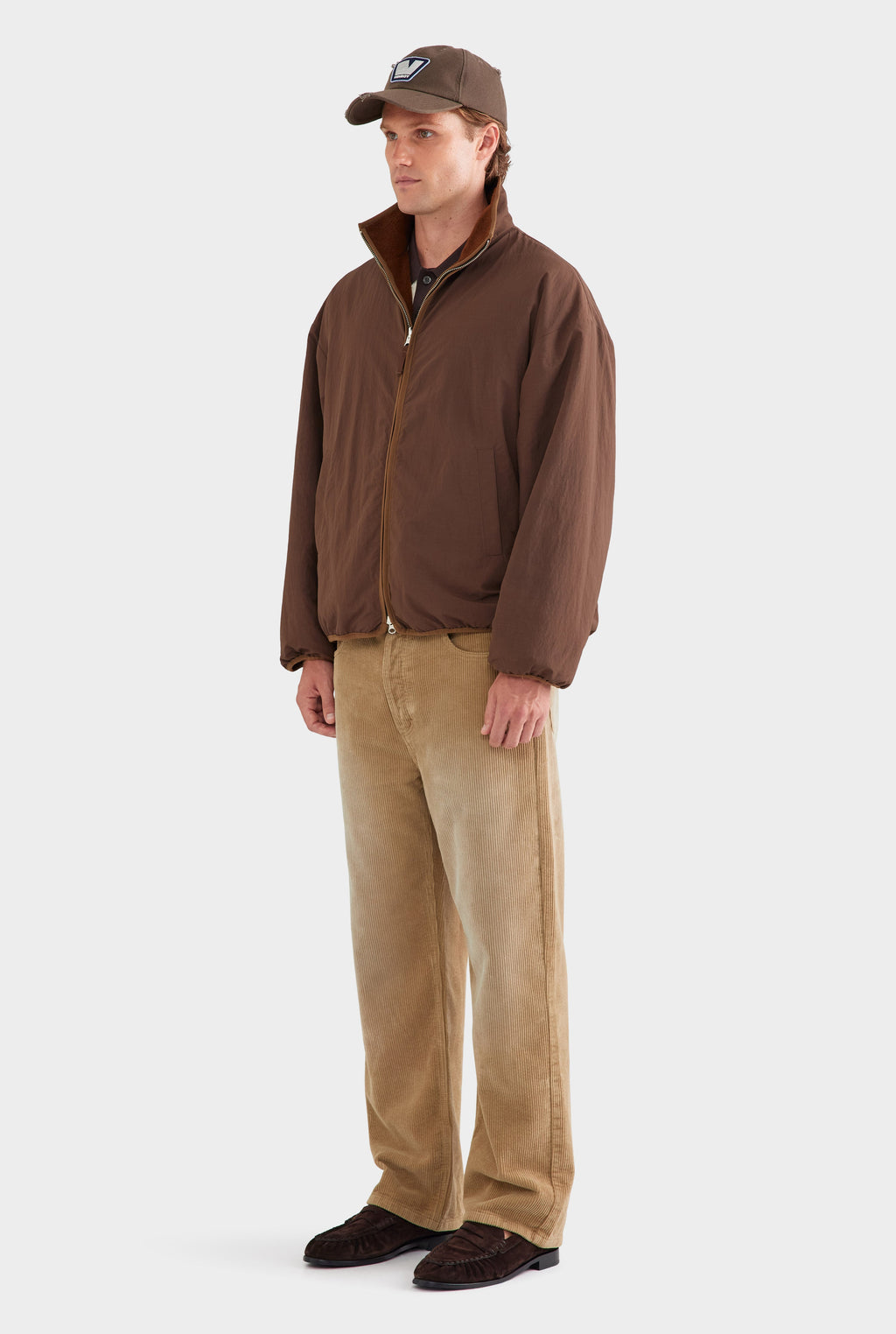 Reversible Fleece Zip Through Jacket - Brown