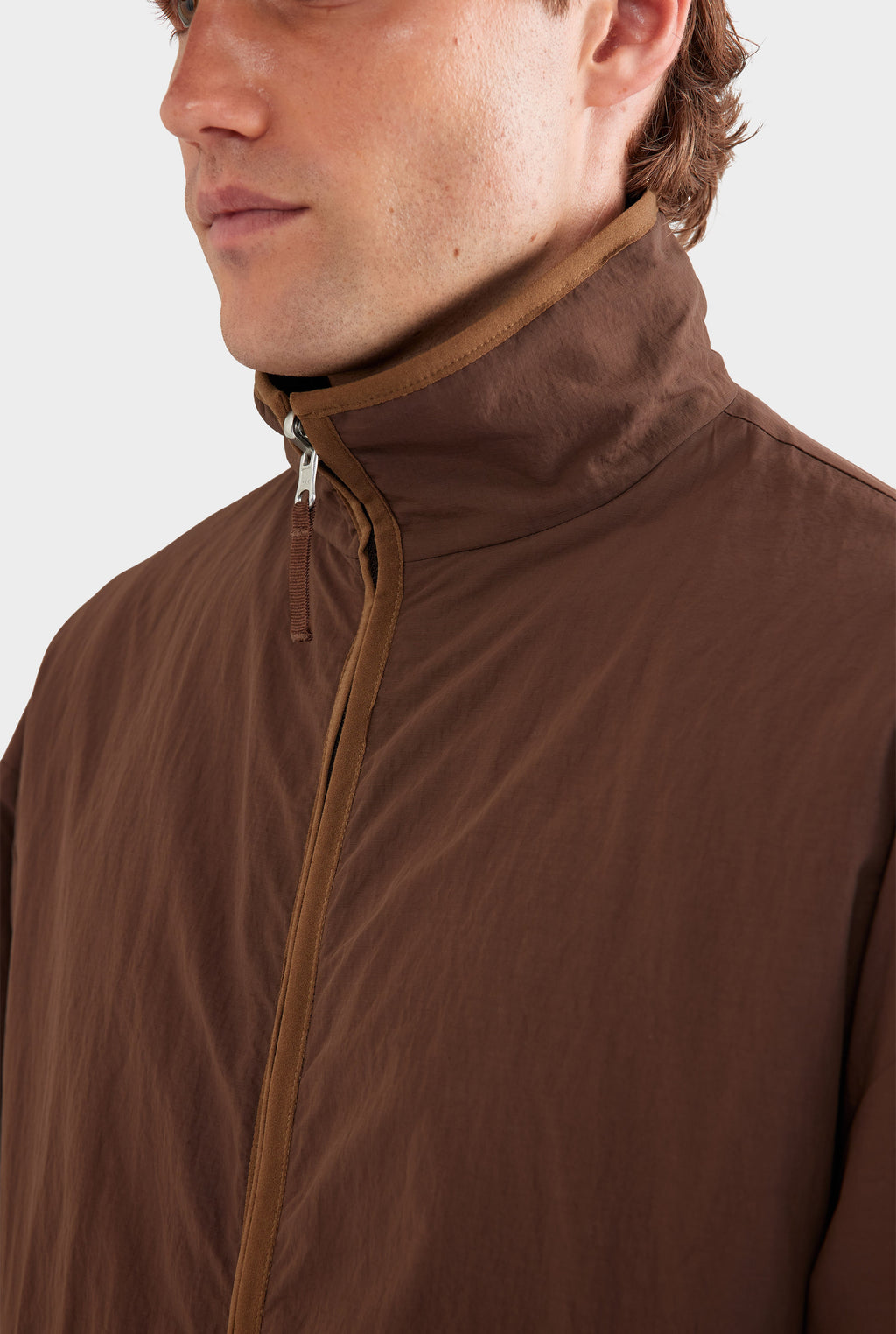 Reversible Fleece Zip Through Jacket - Brown
