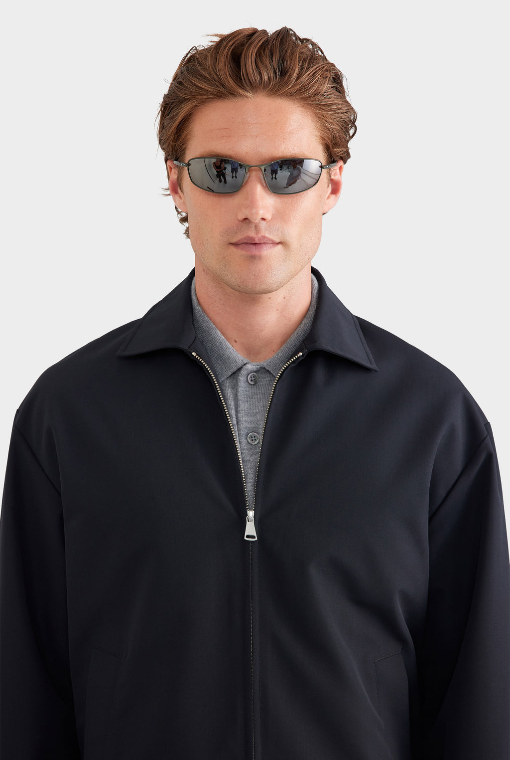 Lightweight Wool Silk Jacket - Black