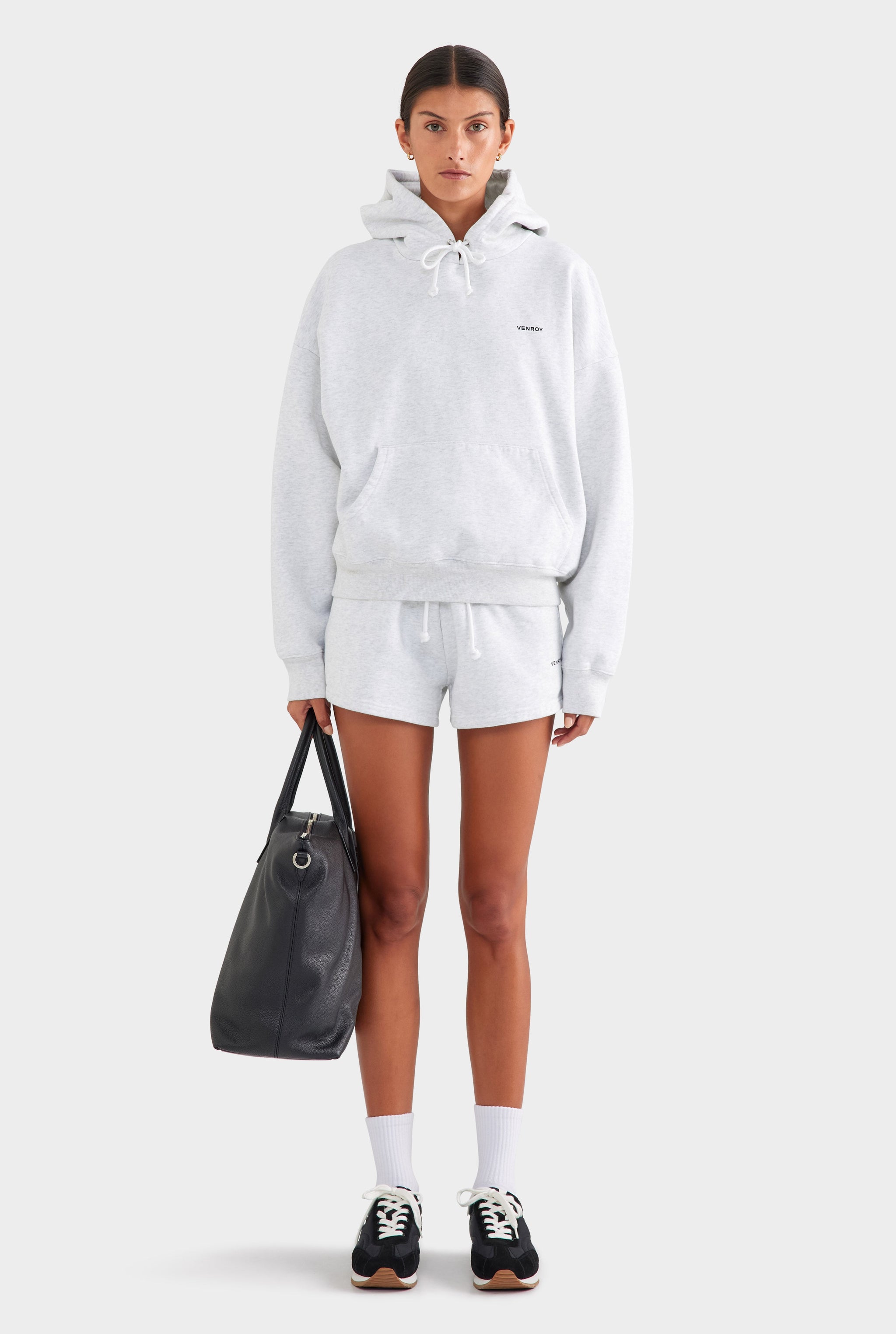 Fleece Track Hoodie - Light Grey Marl