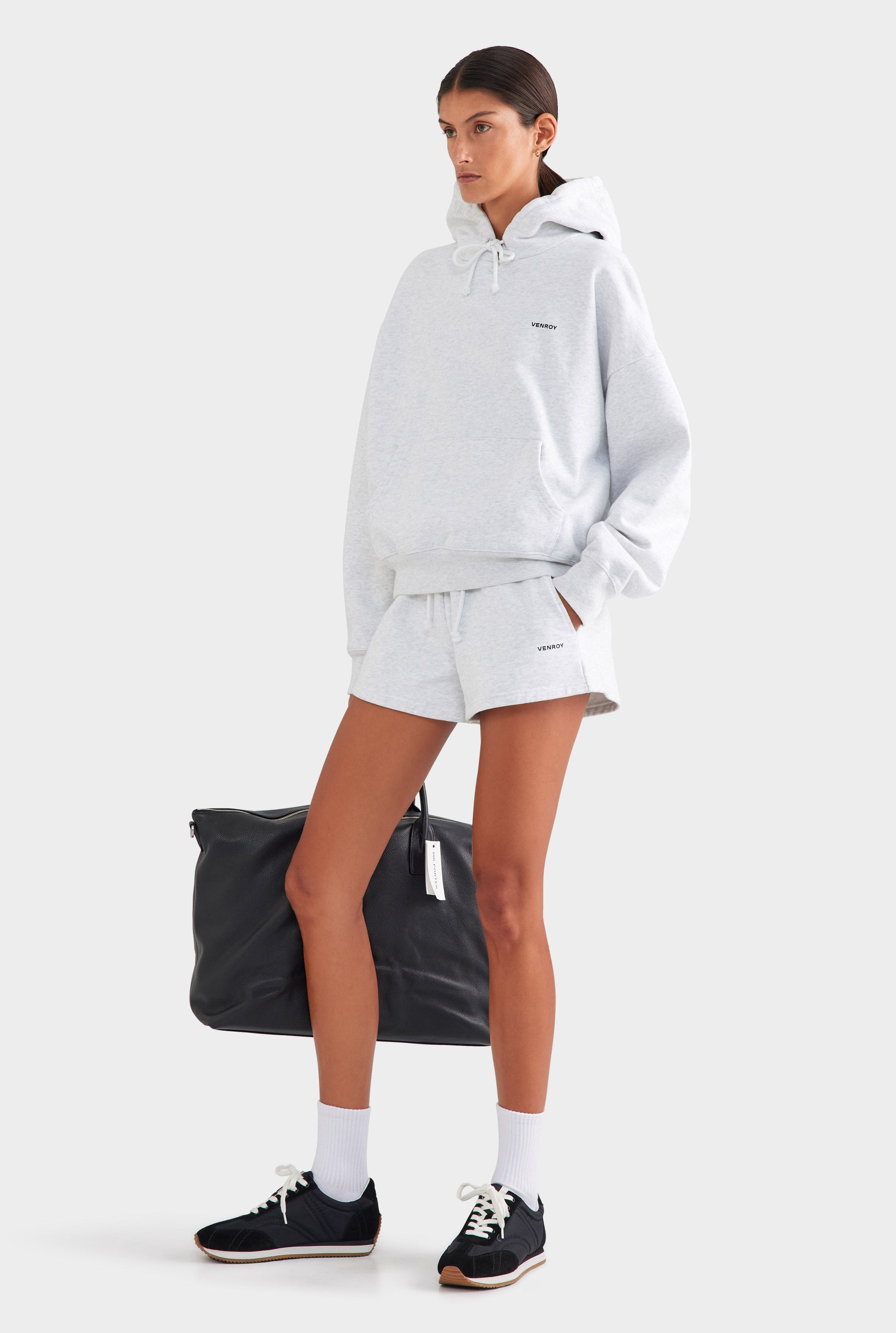 Fleece Track Hoodie - Light Grey Marl