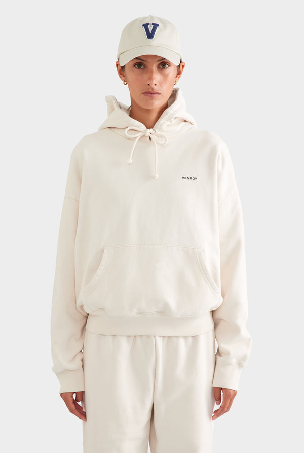 Fleece Track Hoodie - Cream