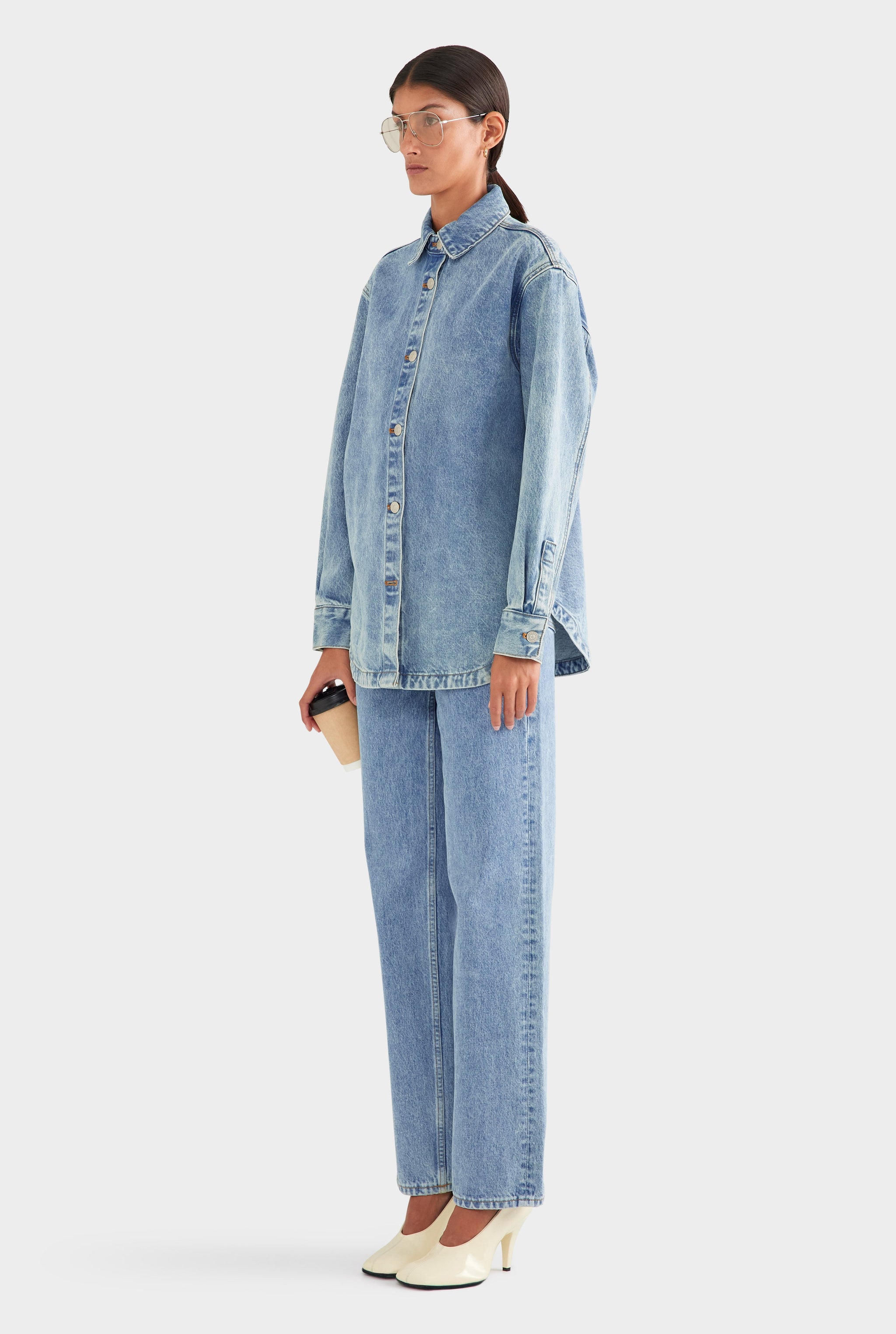 Relaxed Denim Shirt - Light Blue