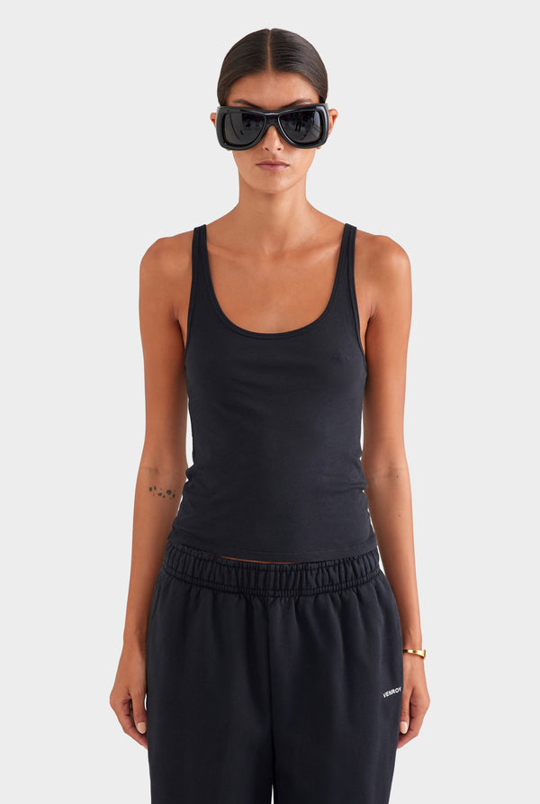 Lightweight Cotton Tank - Black