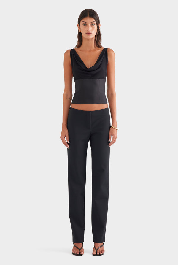 Scuba Wool Tailored Pant - Black