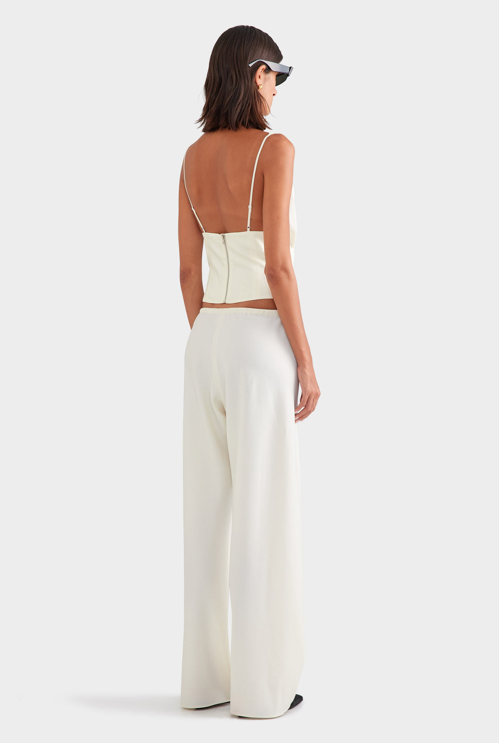 Bias Wool Drawstring Pant - Off White