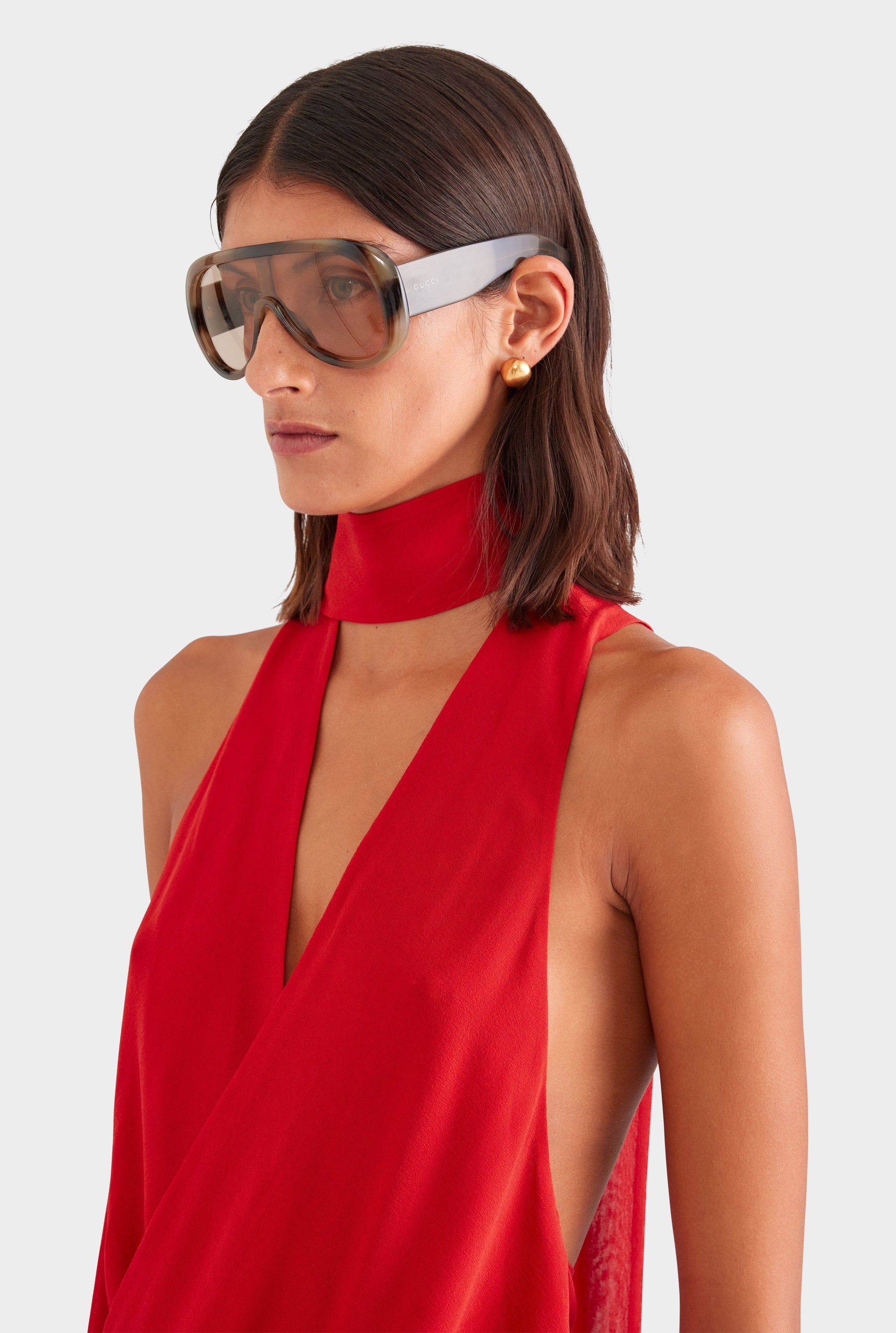 Silk Twist Plunge Top - Red