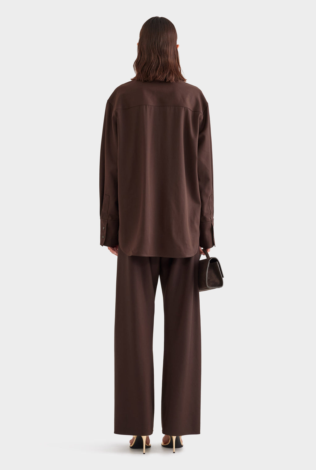 Wool Shirt Jacket - Chocolate