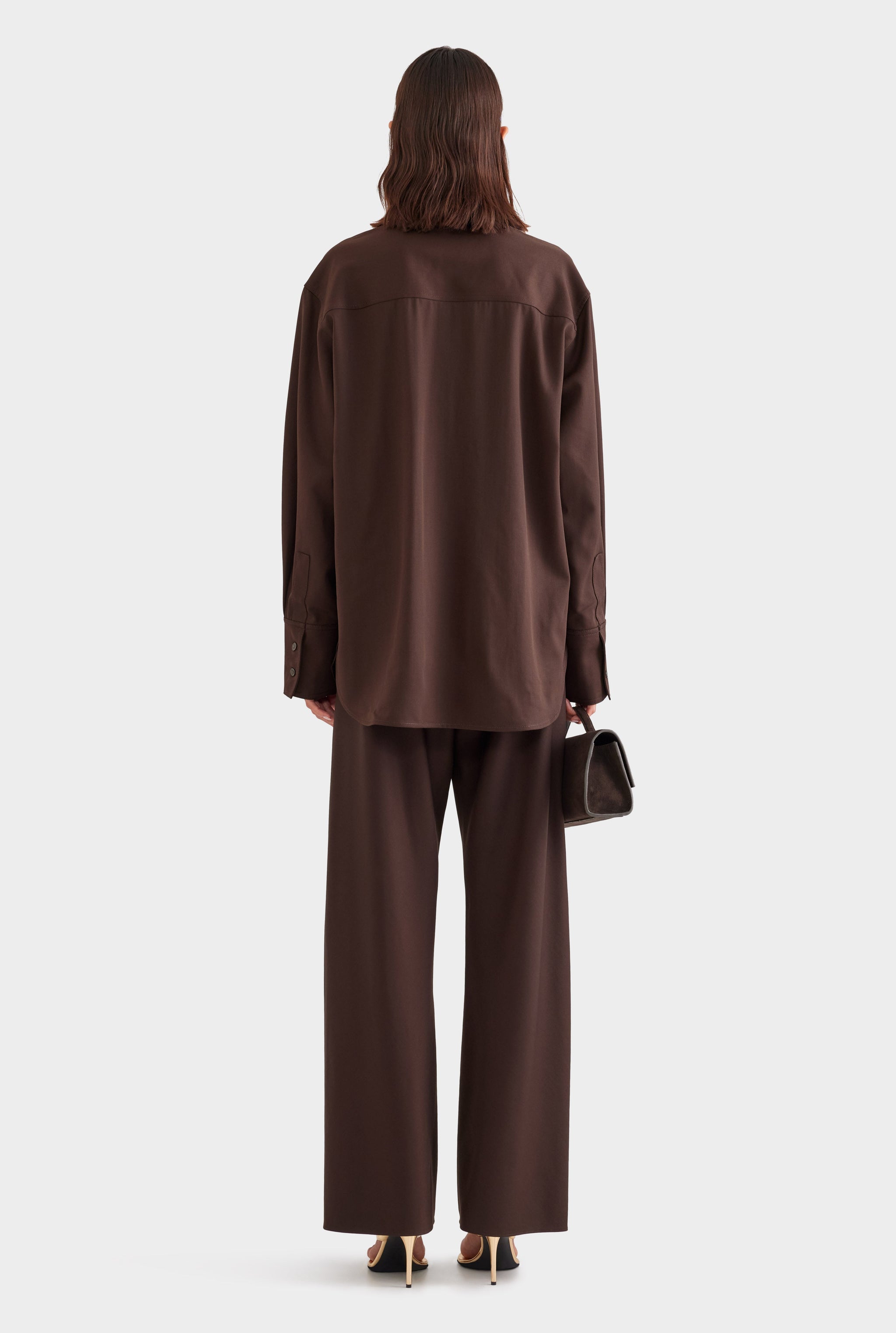 Wool Shirt Jacket - Chocolate