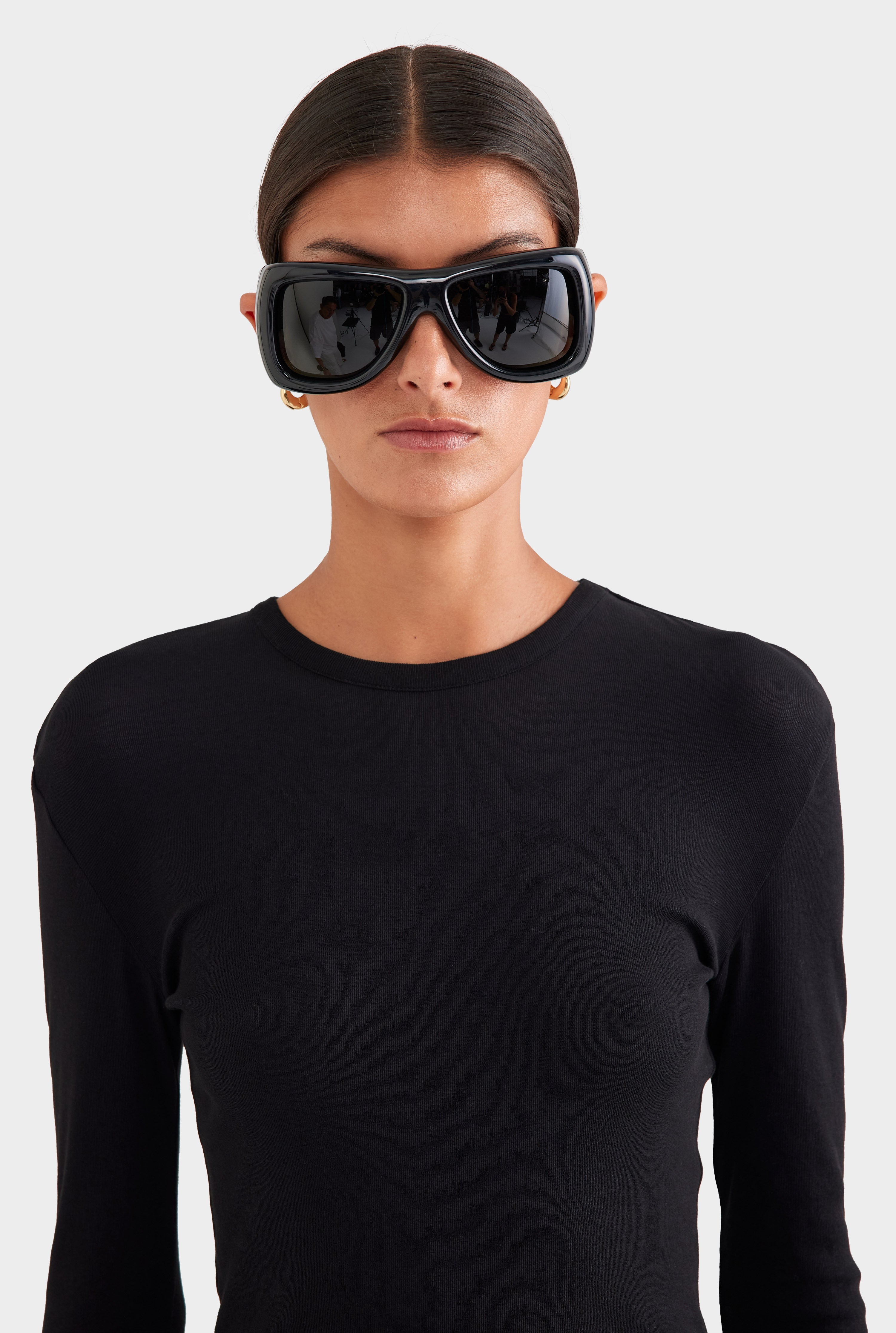 Cotton Rib Long Sleeve Tee - Black