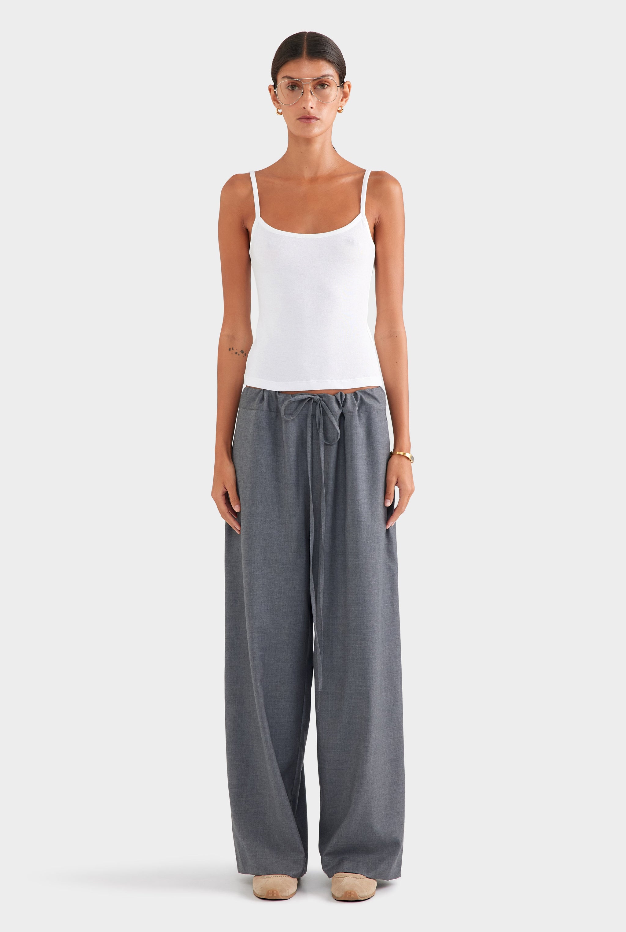 Cotton Rib Cami - White