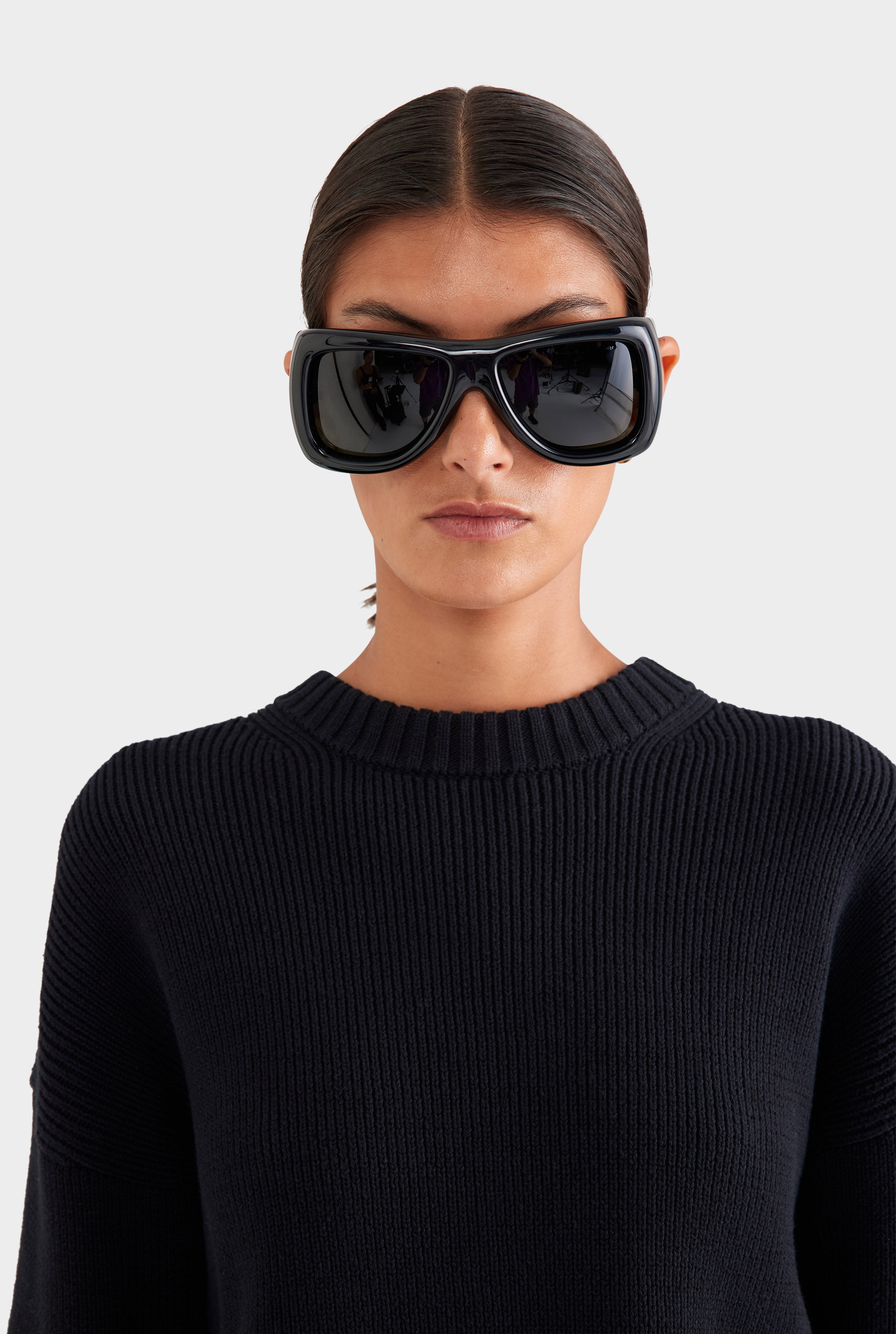 Cotton Knit Sweater - Black