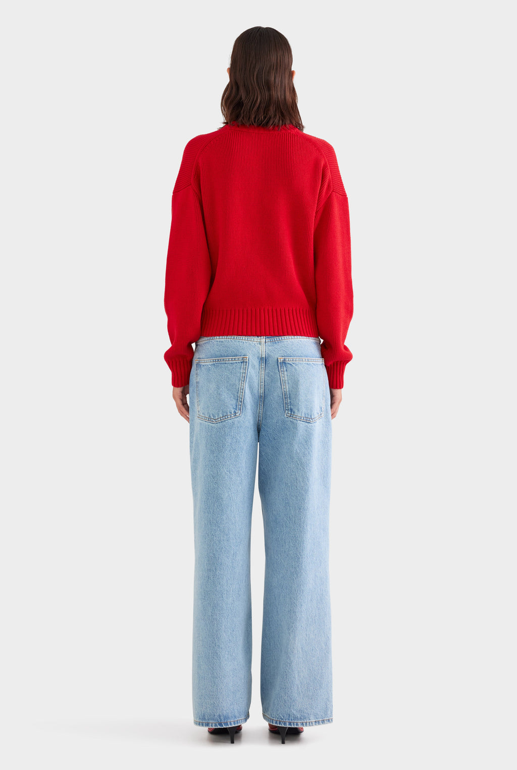 Cotton Knit Sweater - Red