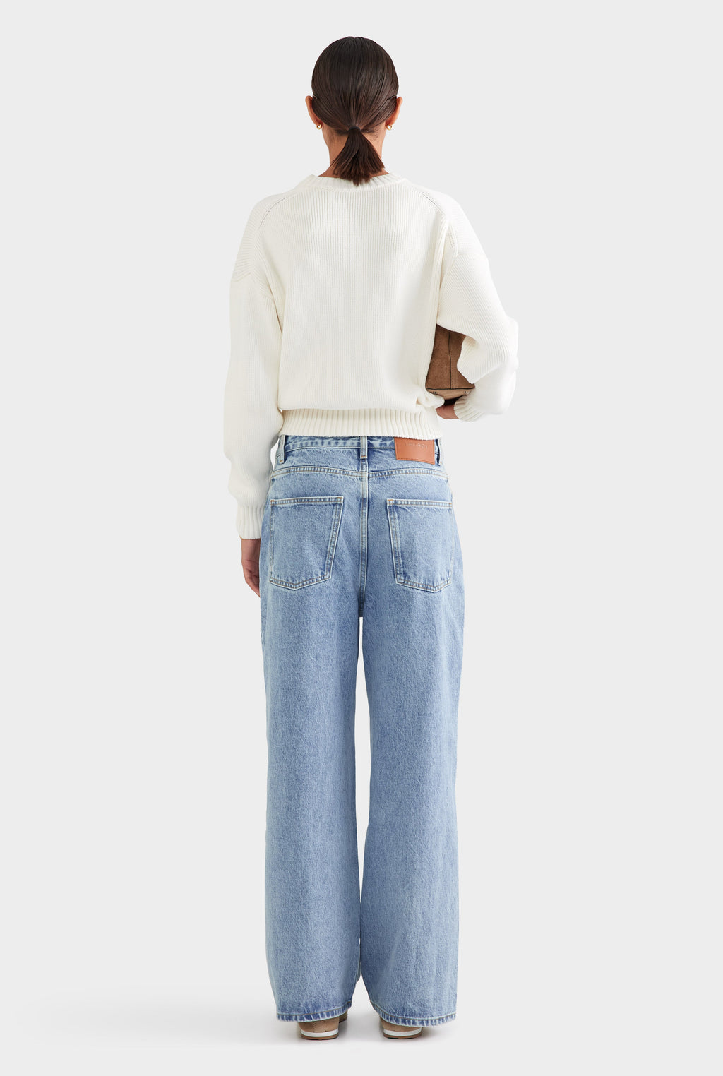 Cotton Knit Sweater - White