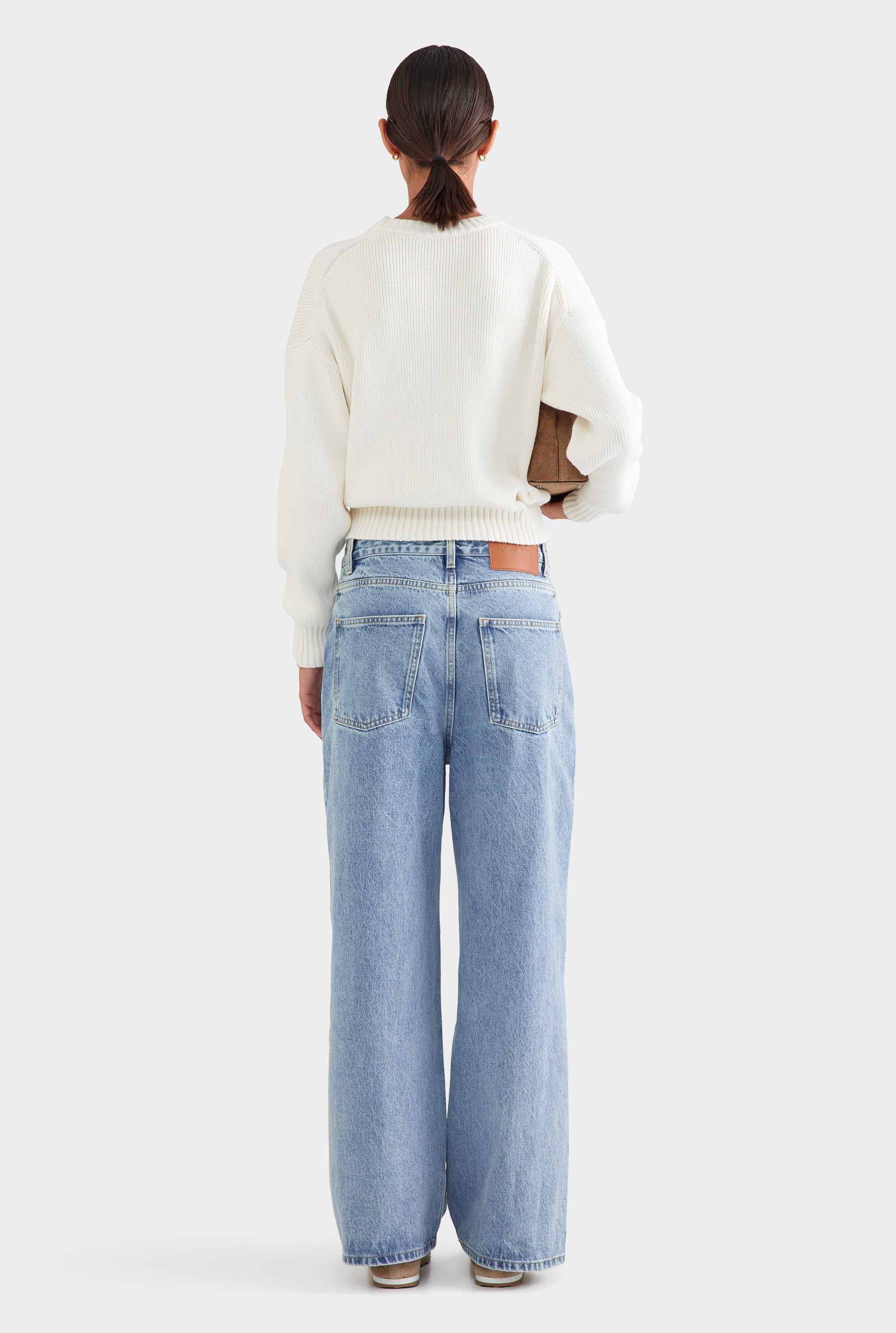 Cotton Knit Sweater - White
