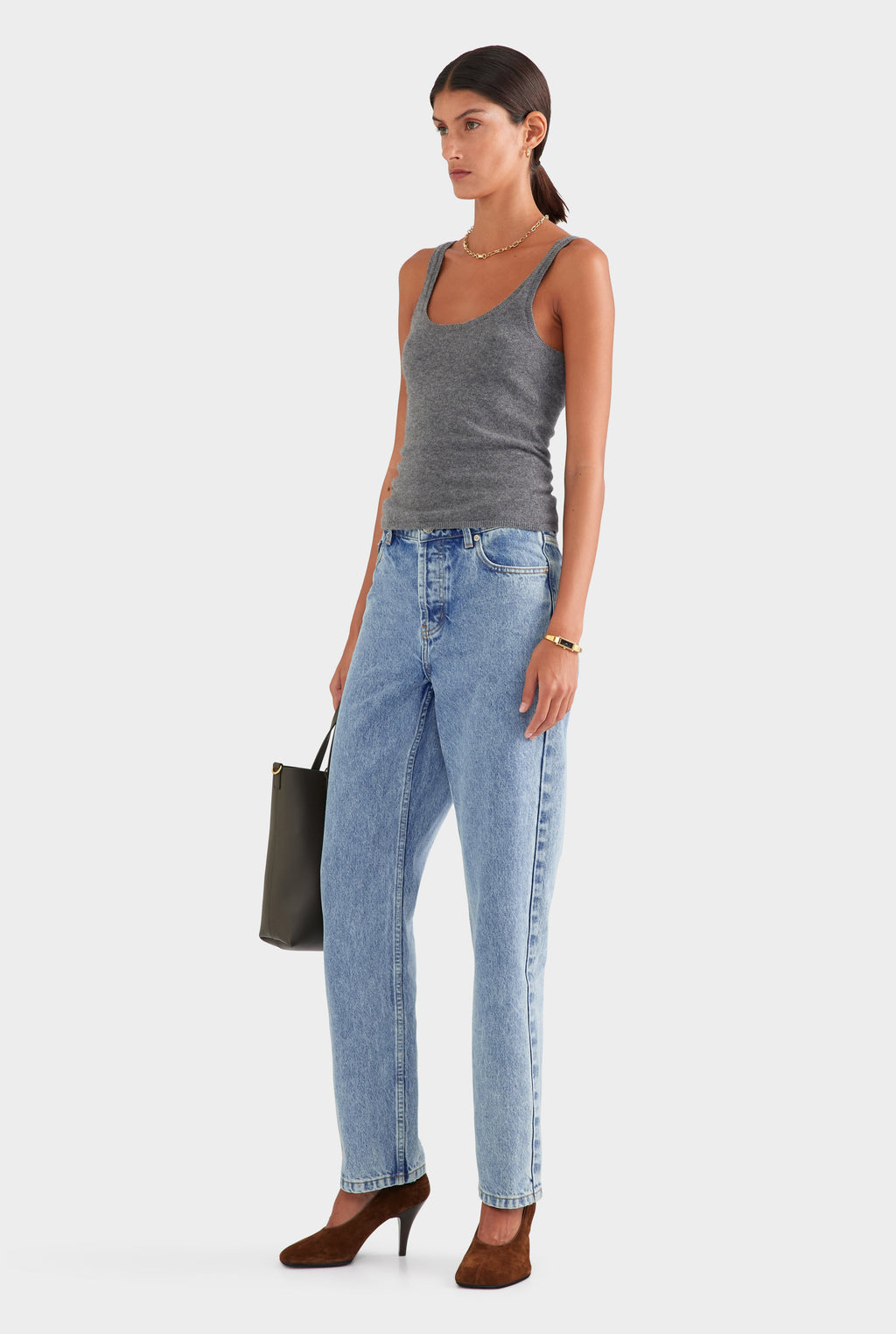 Cashmere Tank - Charcoal