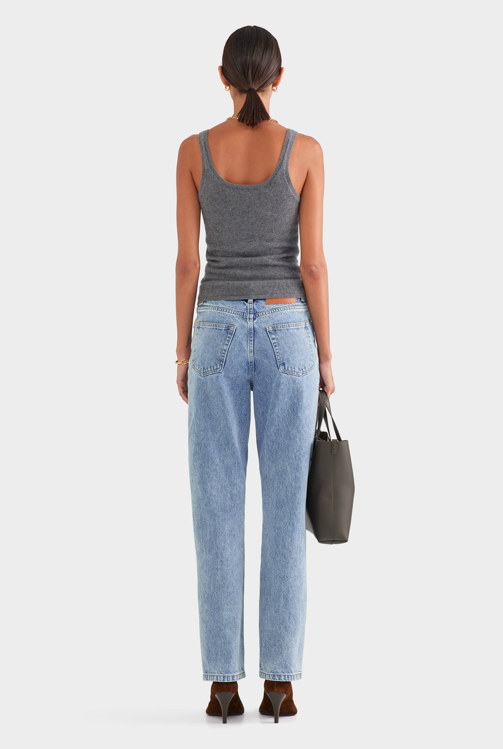 Cashmere Tank - Charcoal