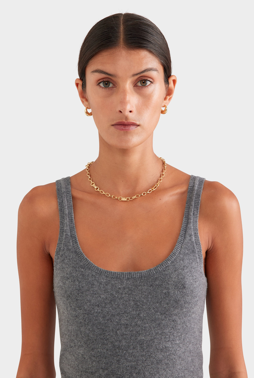 Cashmere Tank - Charcoal