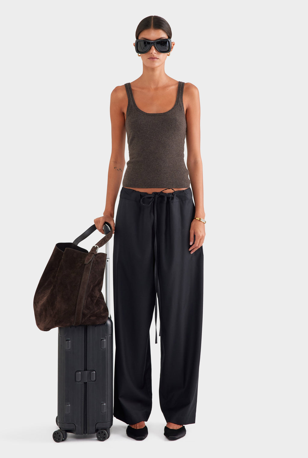 Cashmere Tank - Chocolate Marl