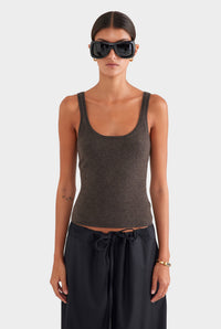 Cashmere Tank - Chocolate Marl