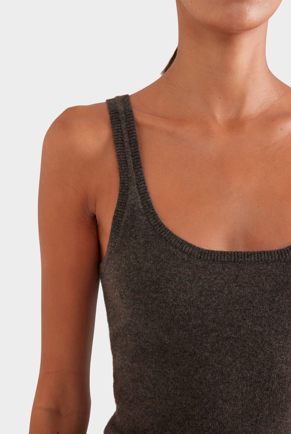 Cashmere Tank - Chocolate Marl