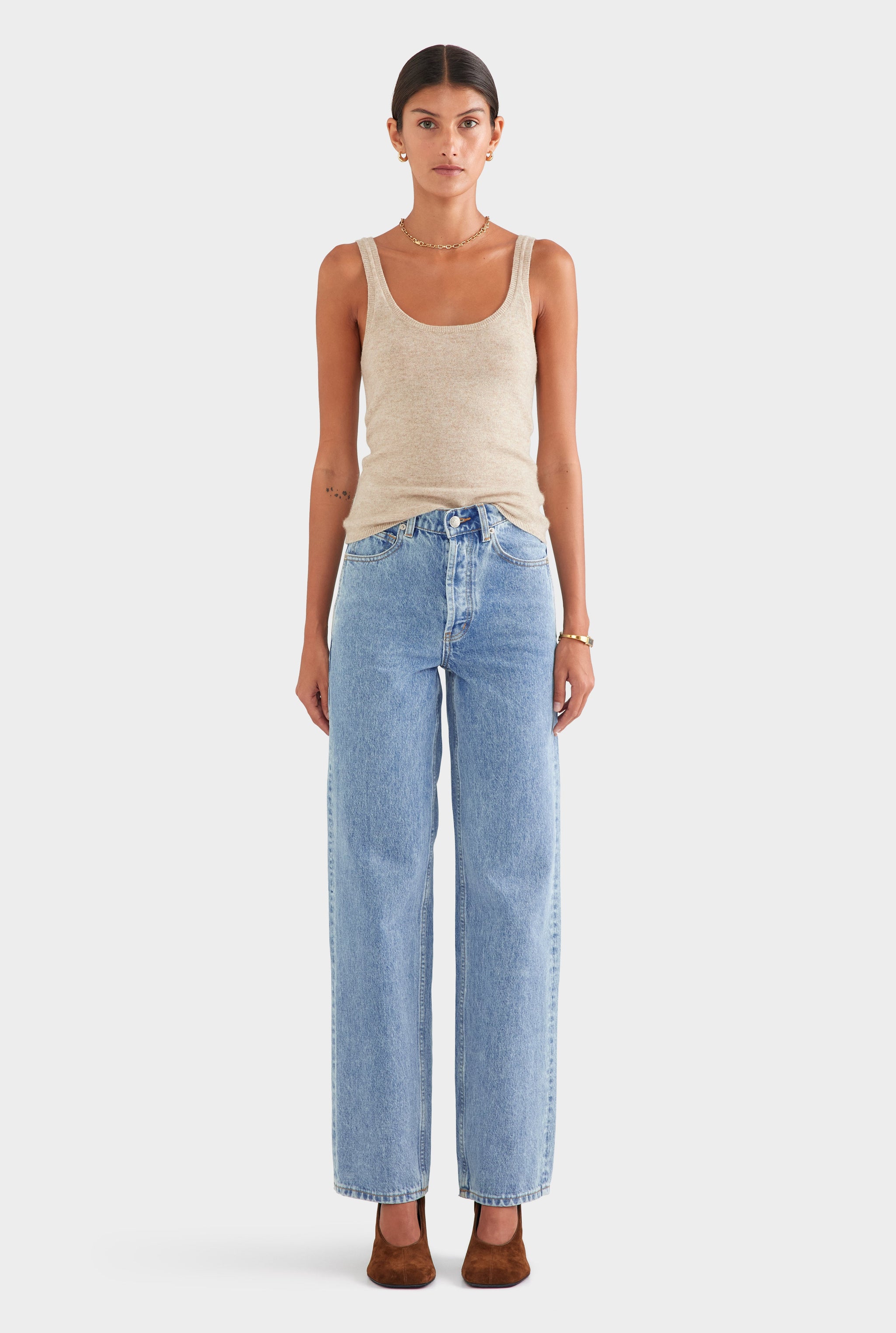 Cashmere Tank - Sand
