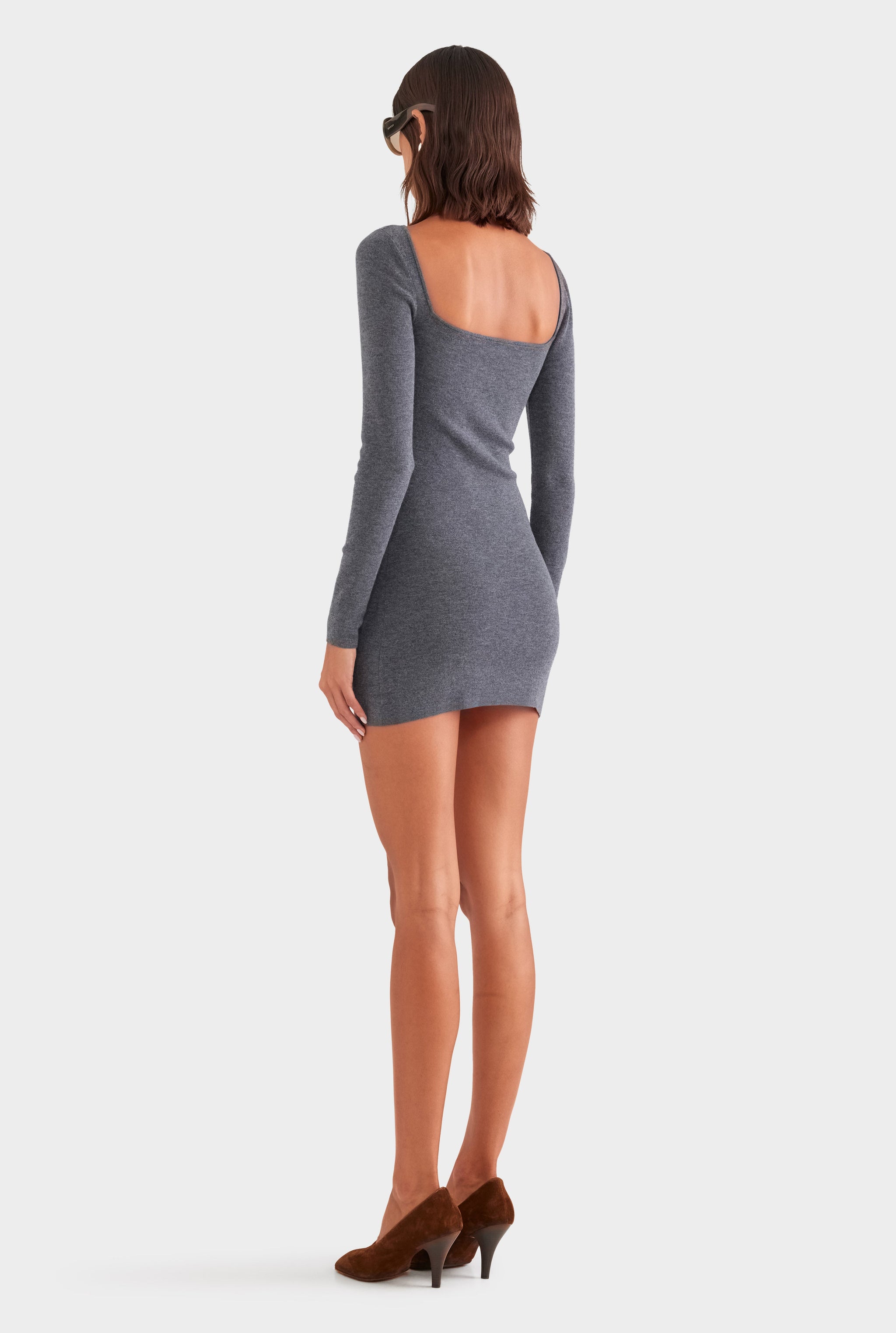 Reversible Merino Wool Mini Dress - Grey Marl