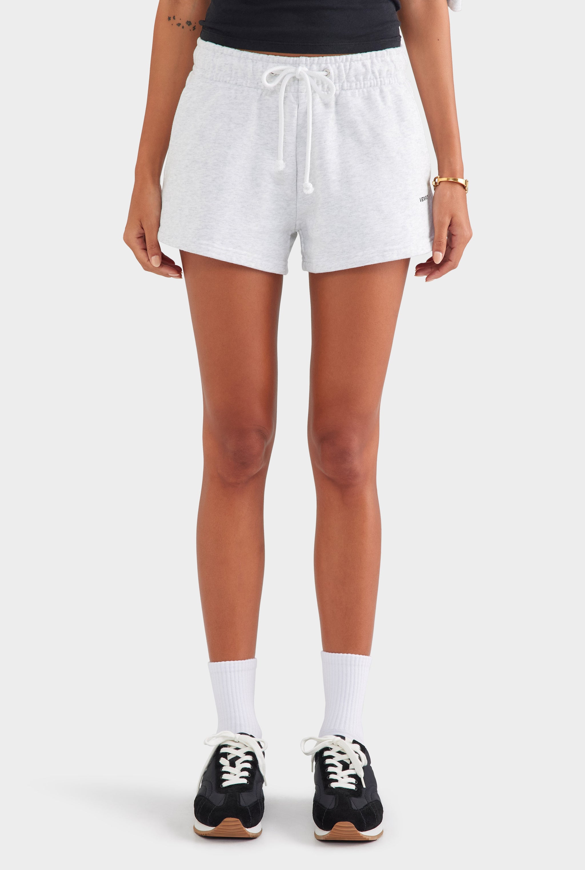 Fleece Track Shorts - Light Grey Marl