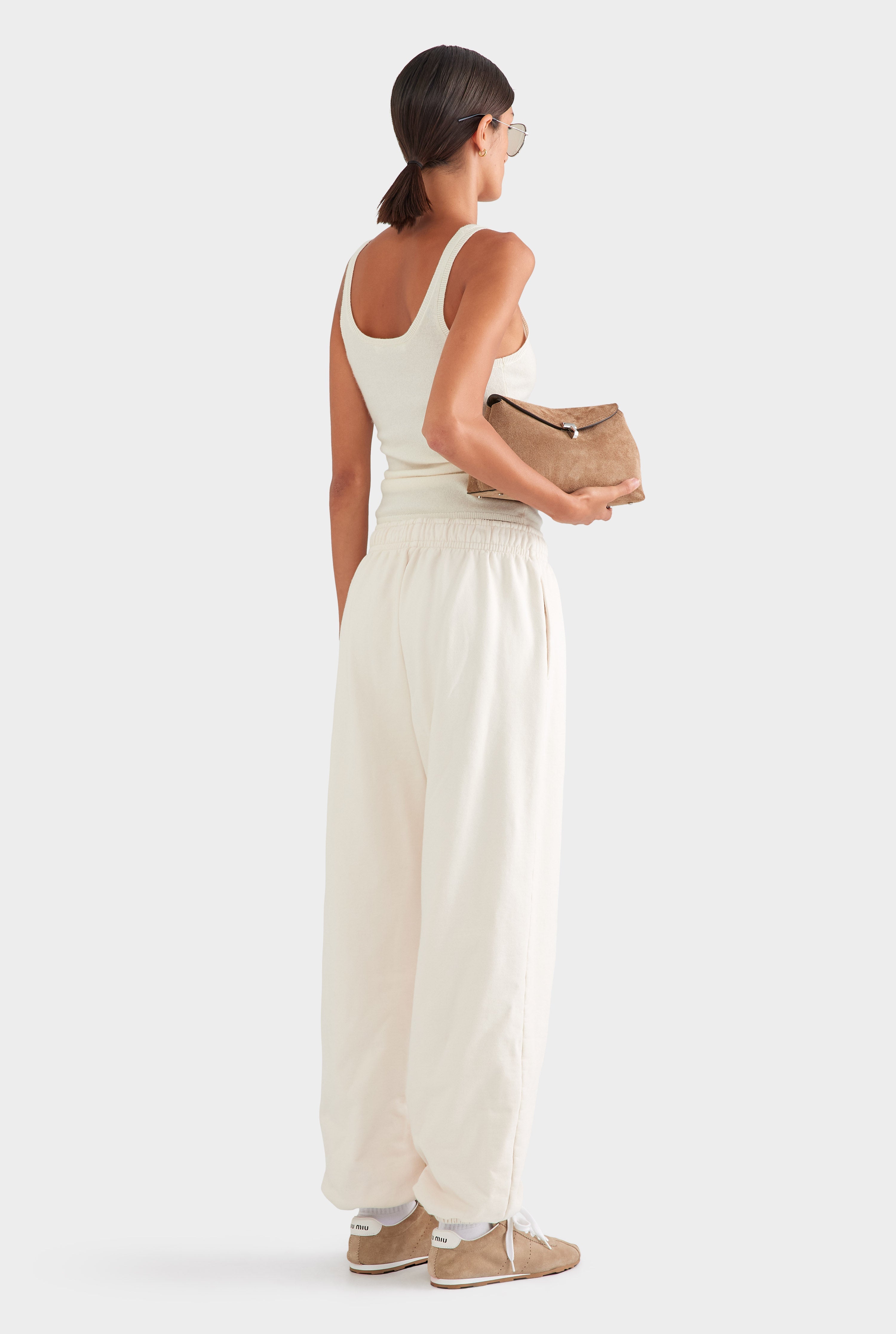 Fleece Track Pant - Cream