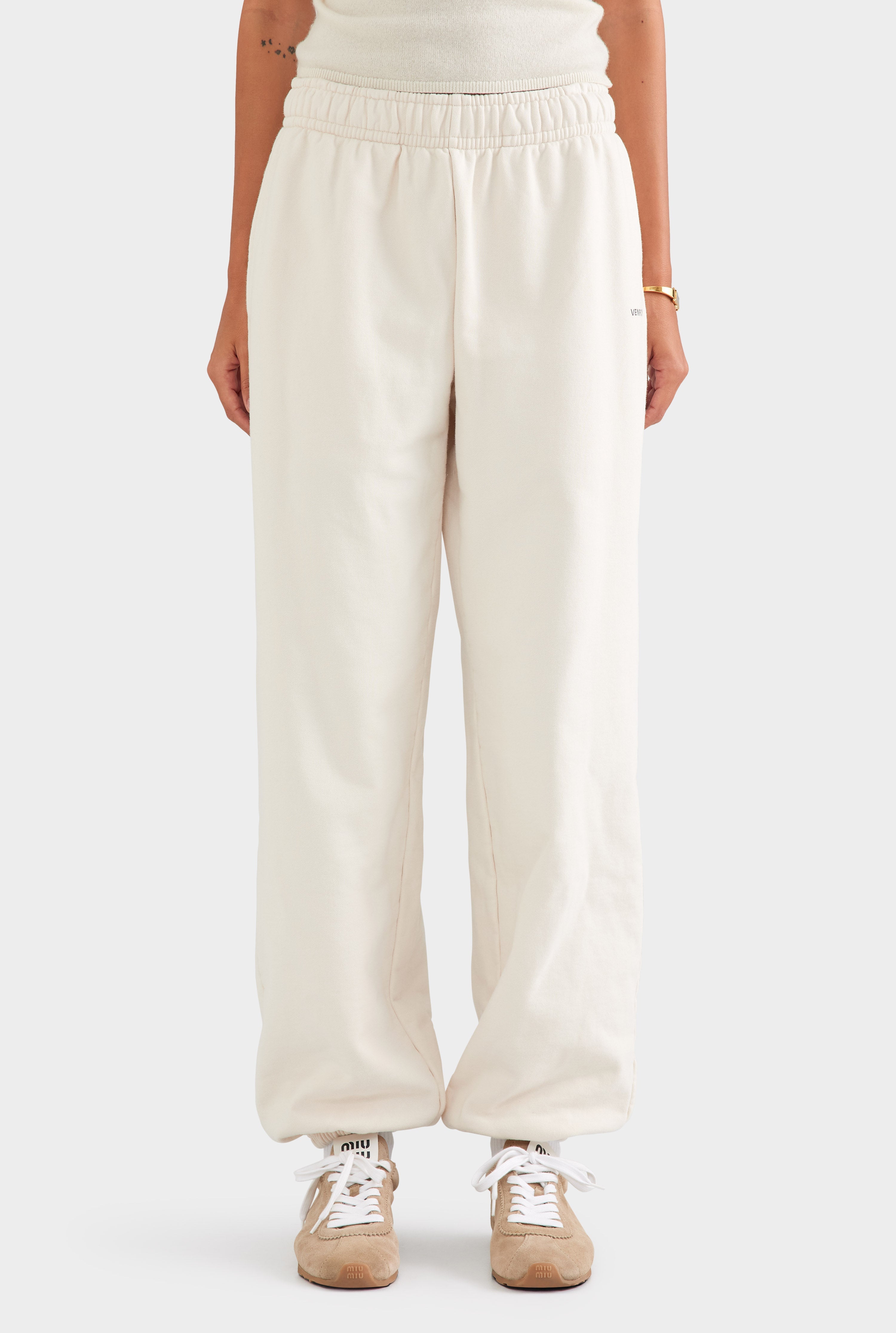 Fleece Track Pant - Cream
