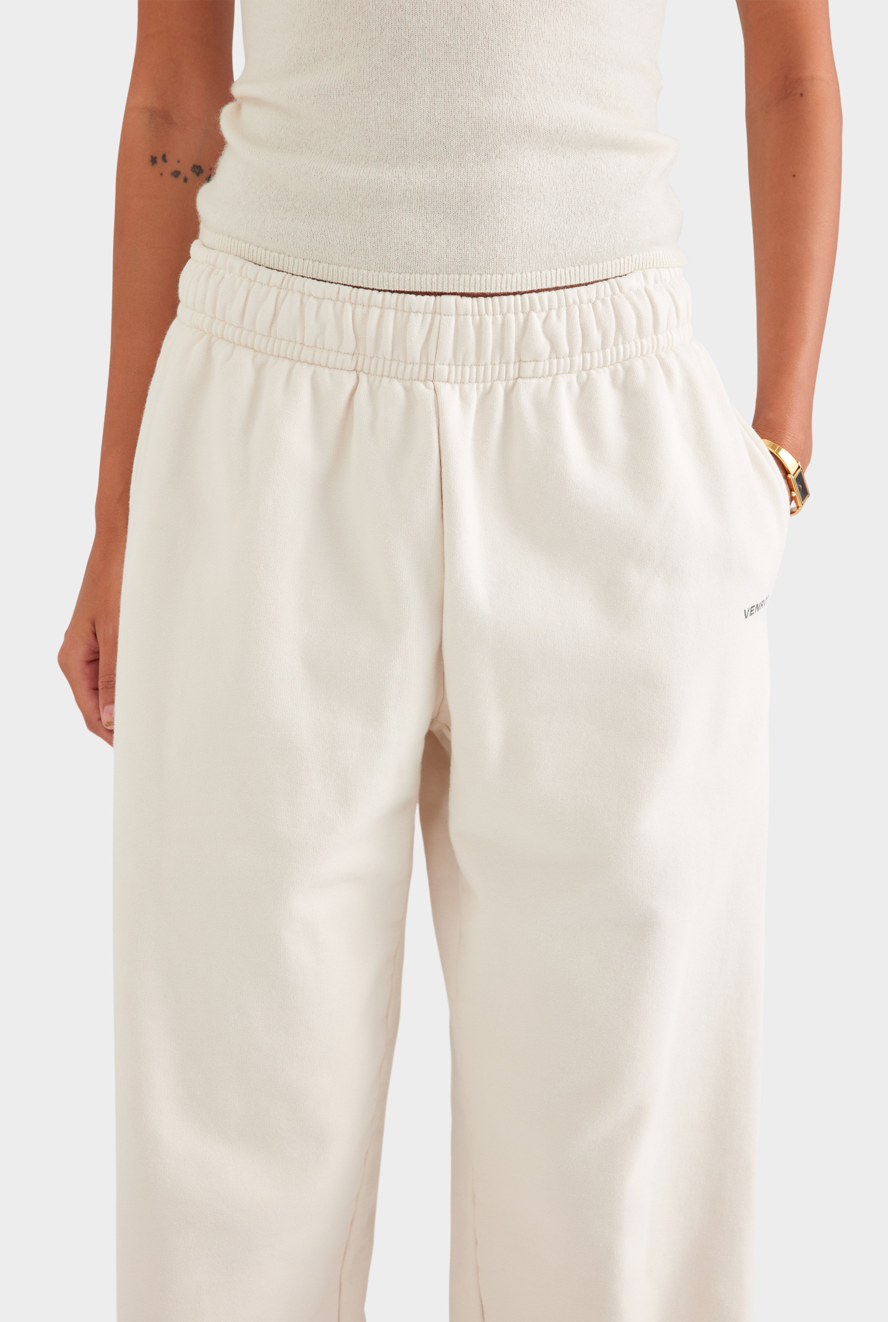 Fleece Track Pant - Cream