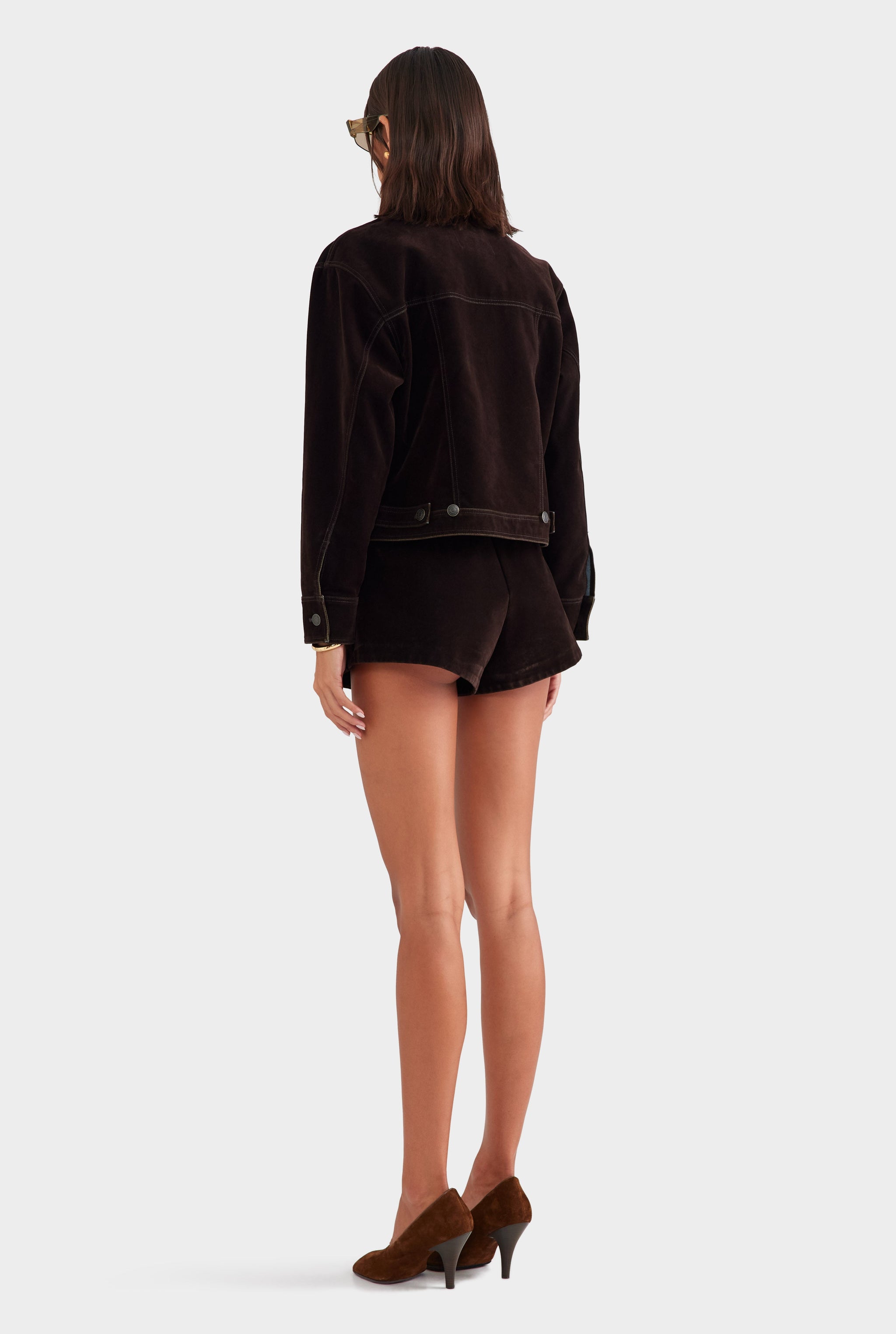Flocked Cotton Jacket - Dark Chocolate