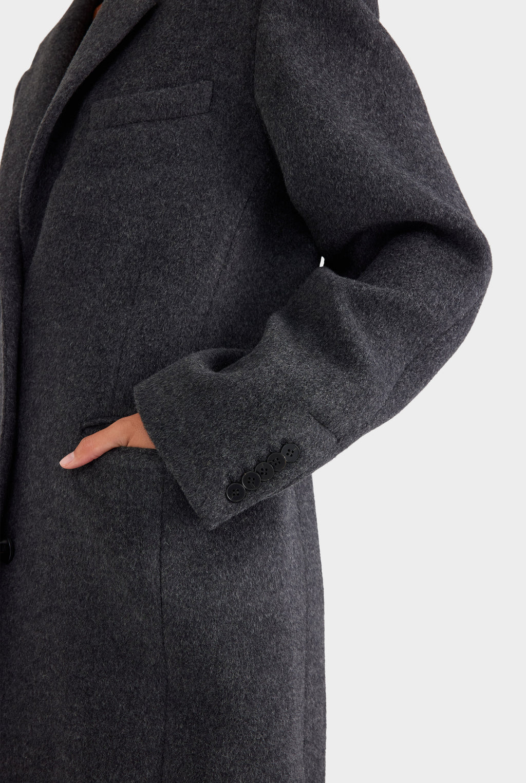 Wool Cashmere Coat - Black