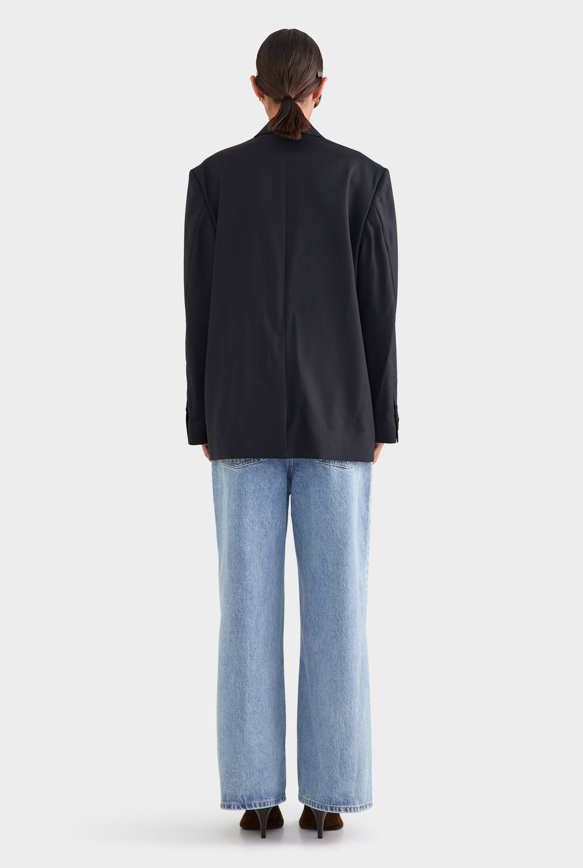 Oversized Wool Blazer - Black