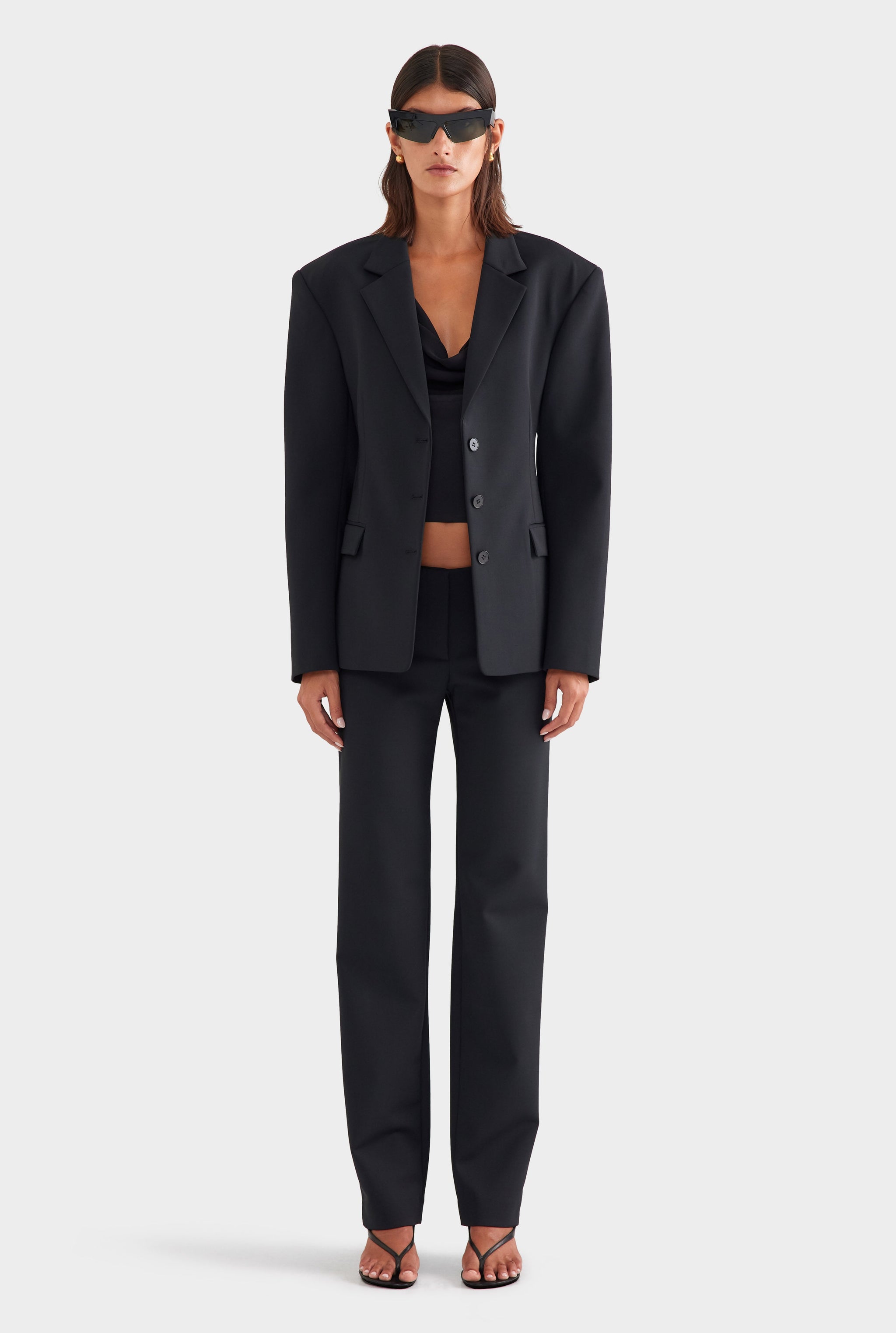 Scuba Wool Tailored Pant - Black