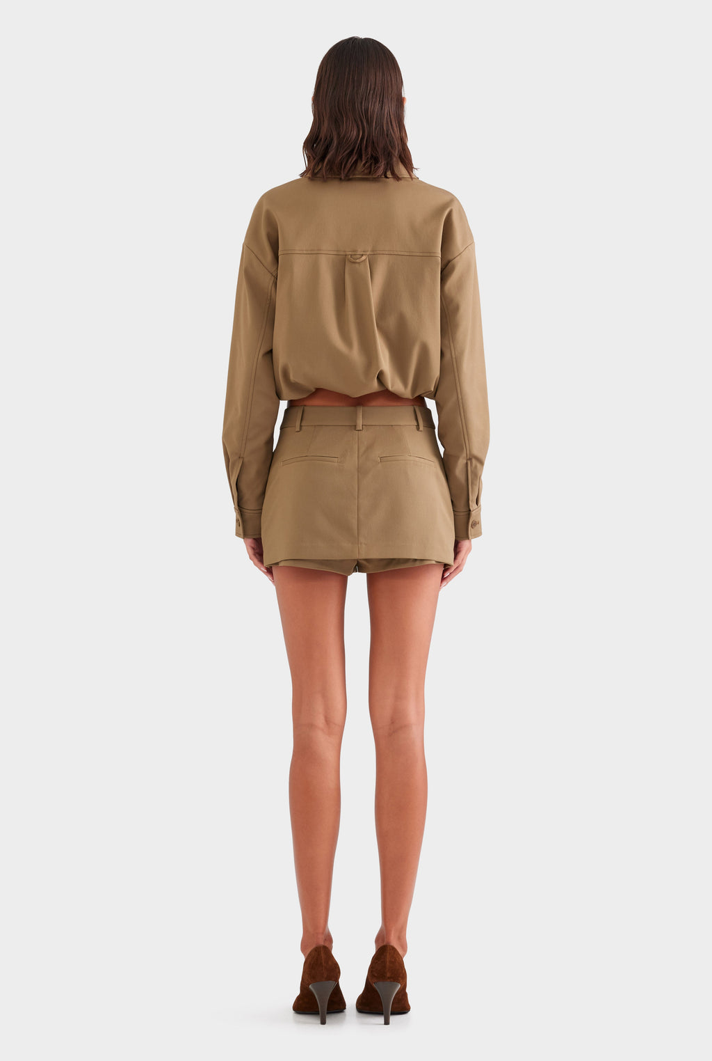 Wool Twill Zip Jacket - Olive