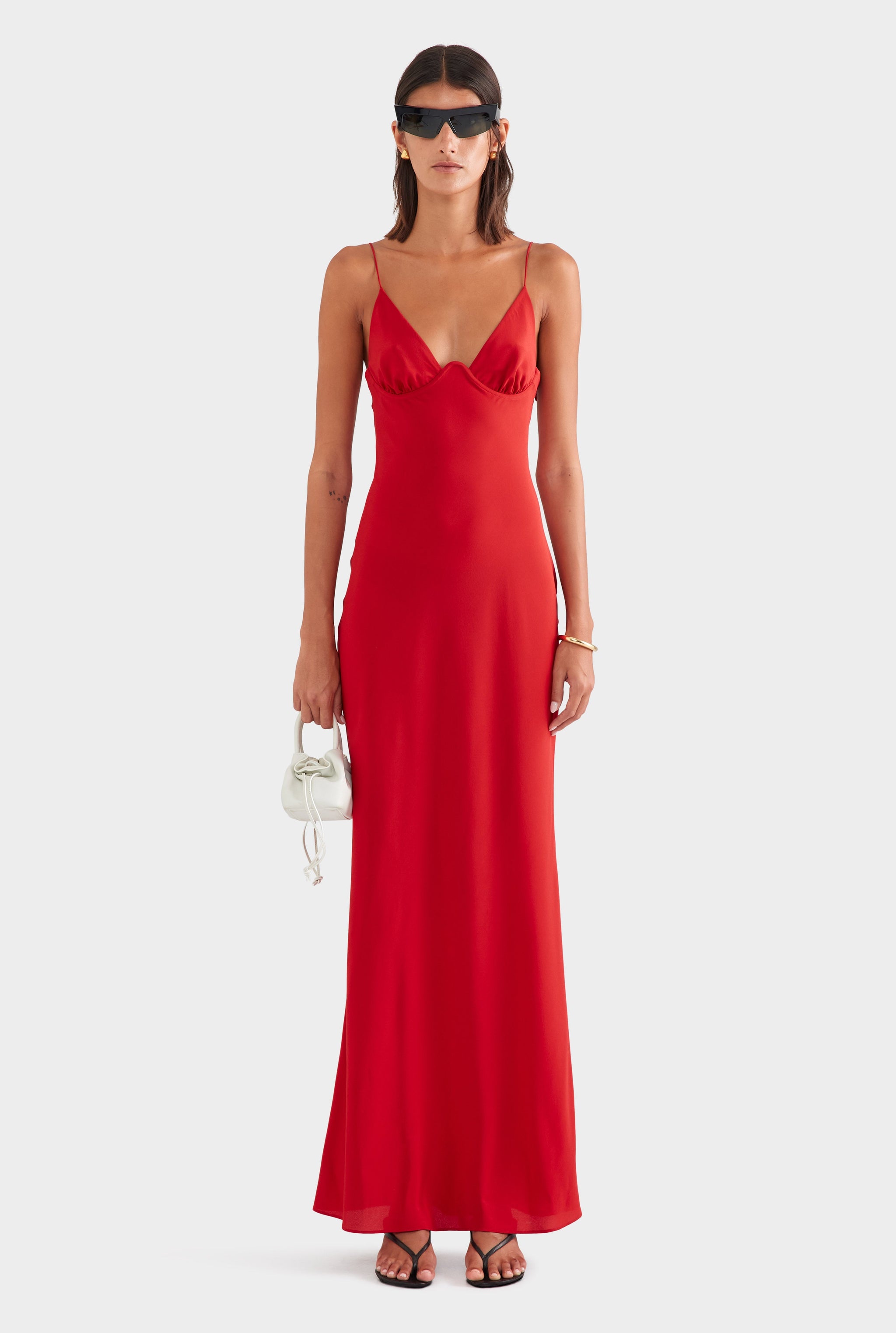 red underwire dress Womens Womens Silk Underwire Slip Dress Red