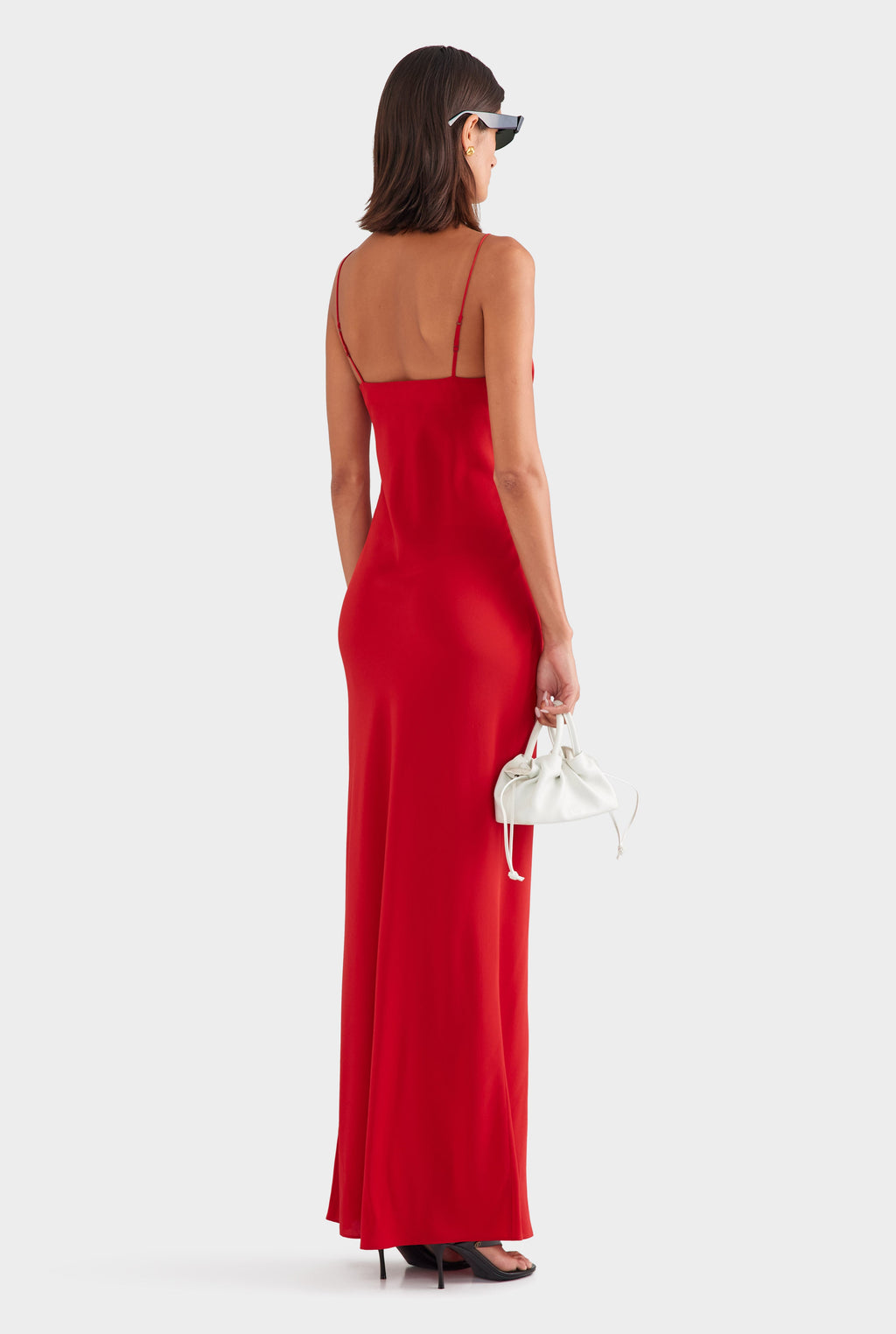 Silk Underwire Slip Dress - Red