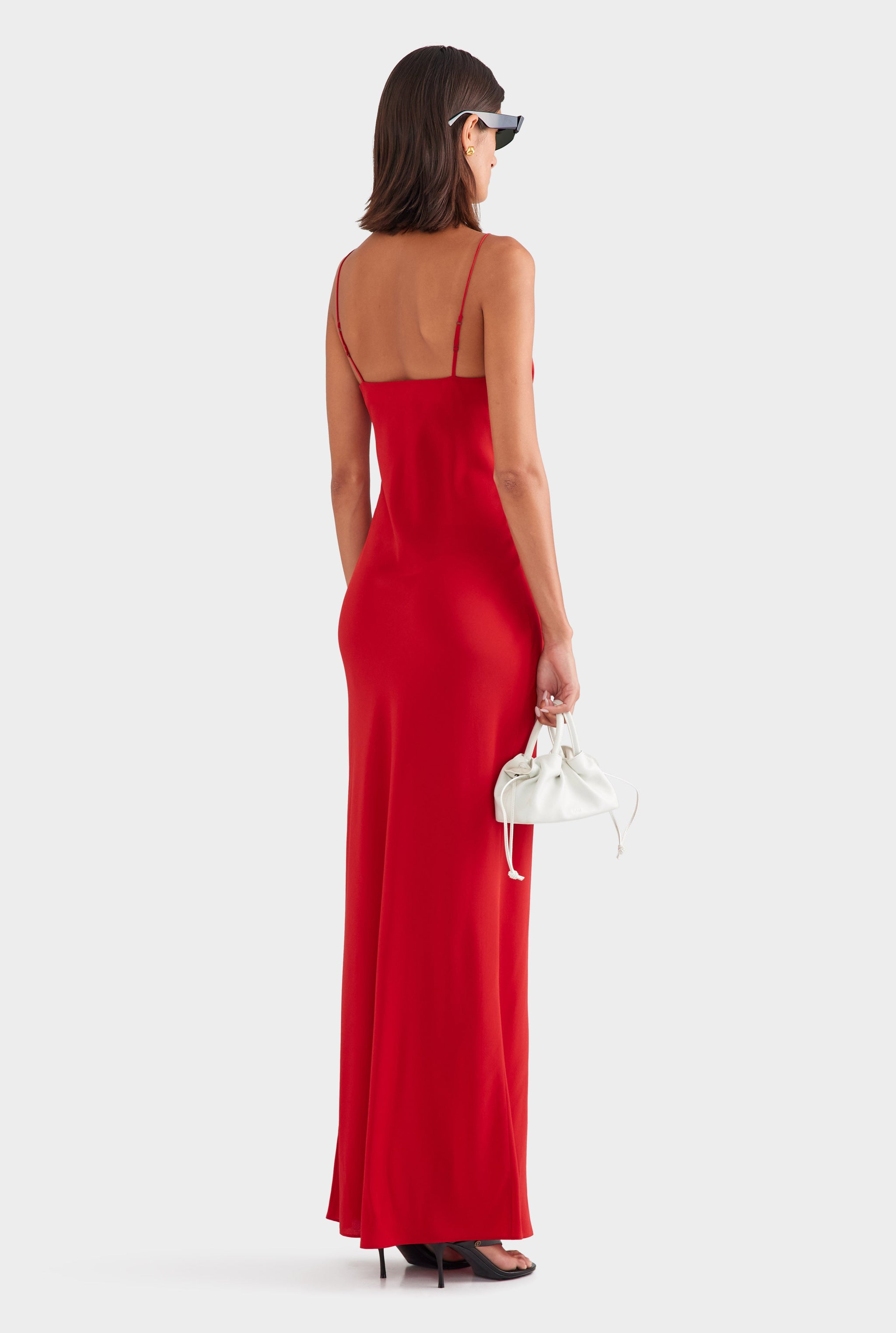 Silk Underwire Slip Dress - Red