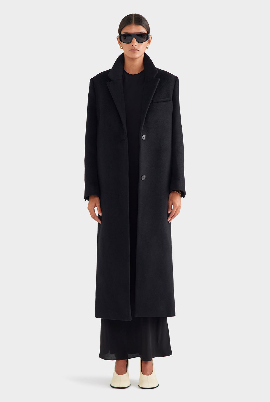 Silk Halter Maxi Dress - Black