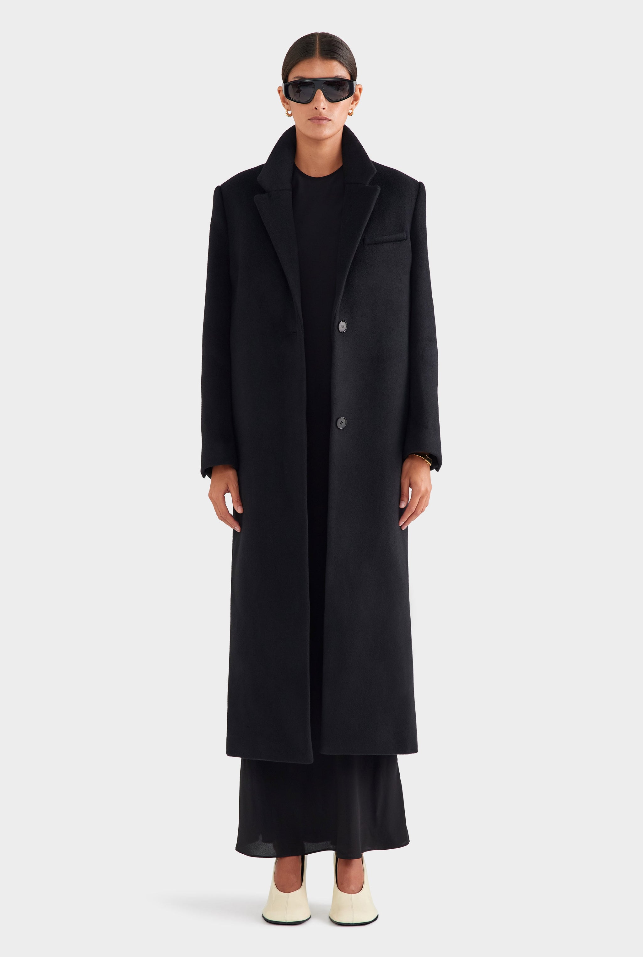 Silk Halter Maxi Dress - Black
