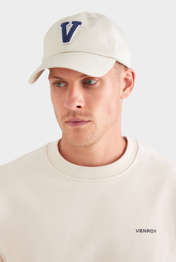 Venroy Varsity Cotton Twill Cap - Ecru