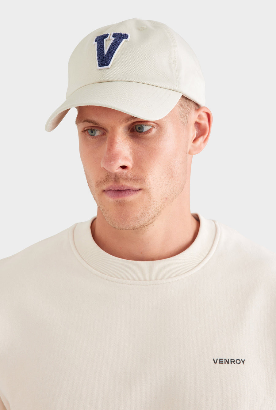 Venroy Varsity Cotton Twill Cap - Ecru